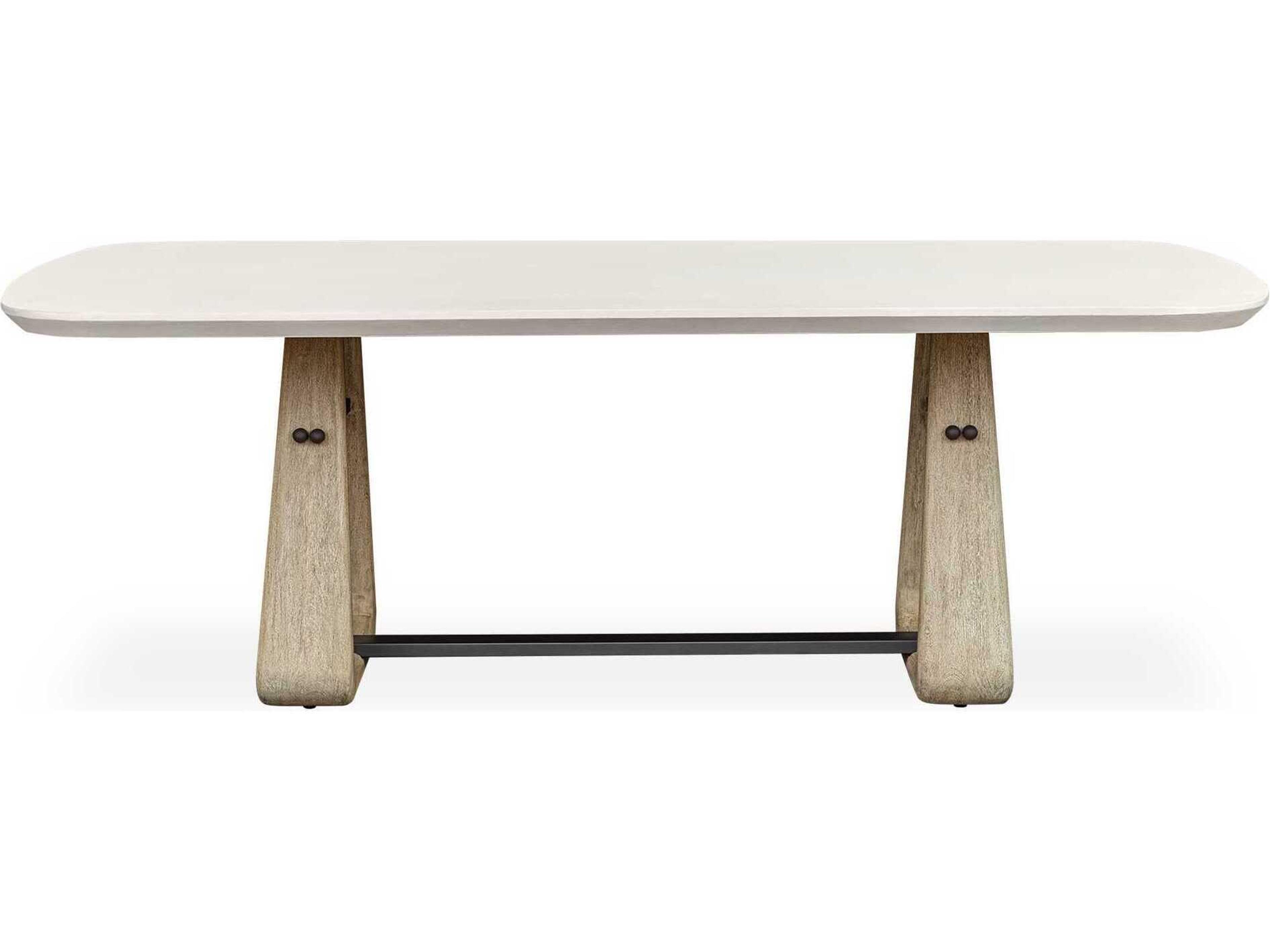 Uttermost Outdoor Circa White Woodtone Wood Rectangular Dining Table