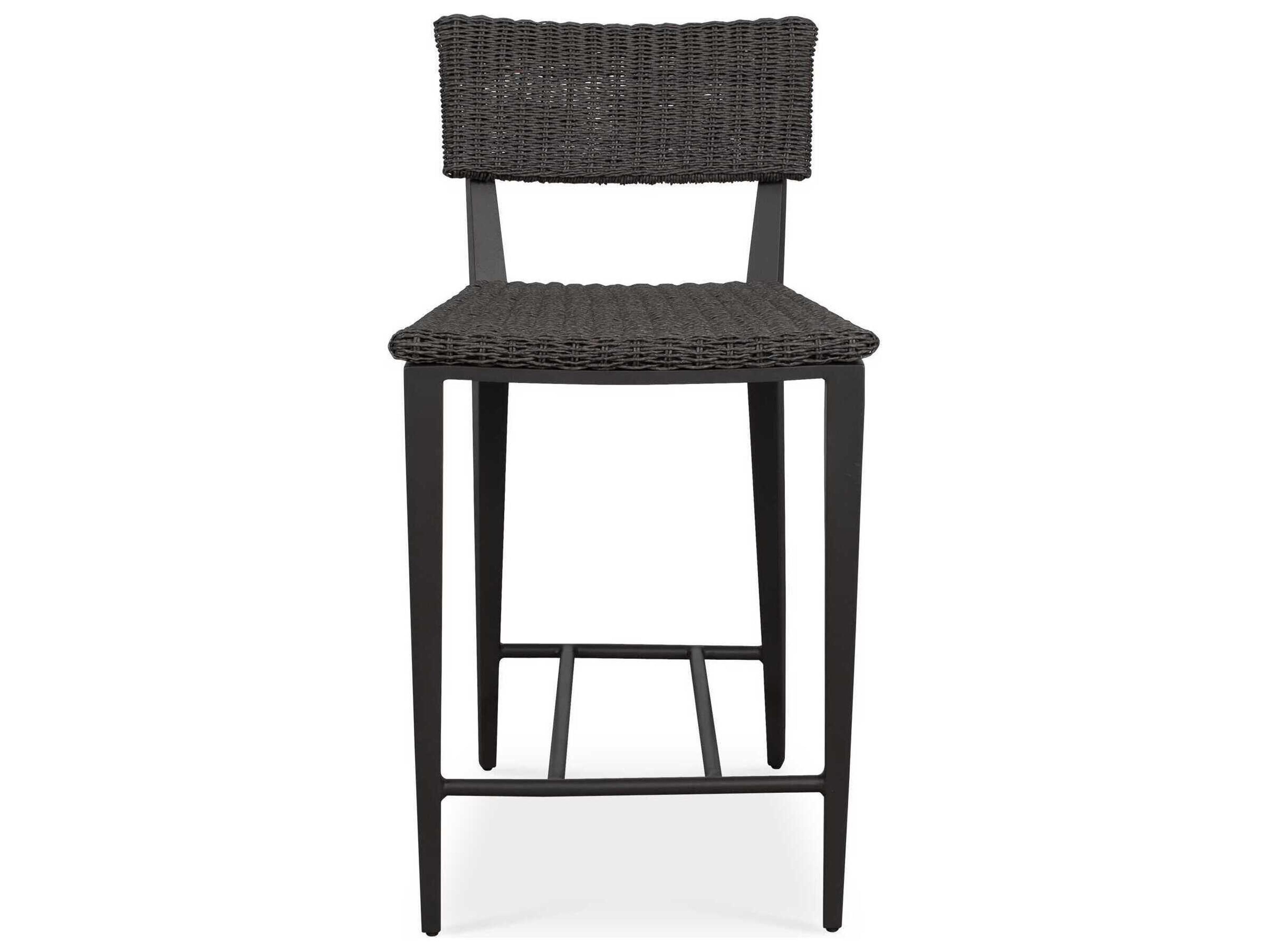 Uttermost Outdoor Calbas Java Black Aluminum Wicker Counter Stool