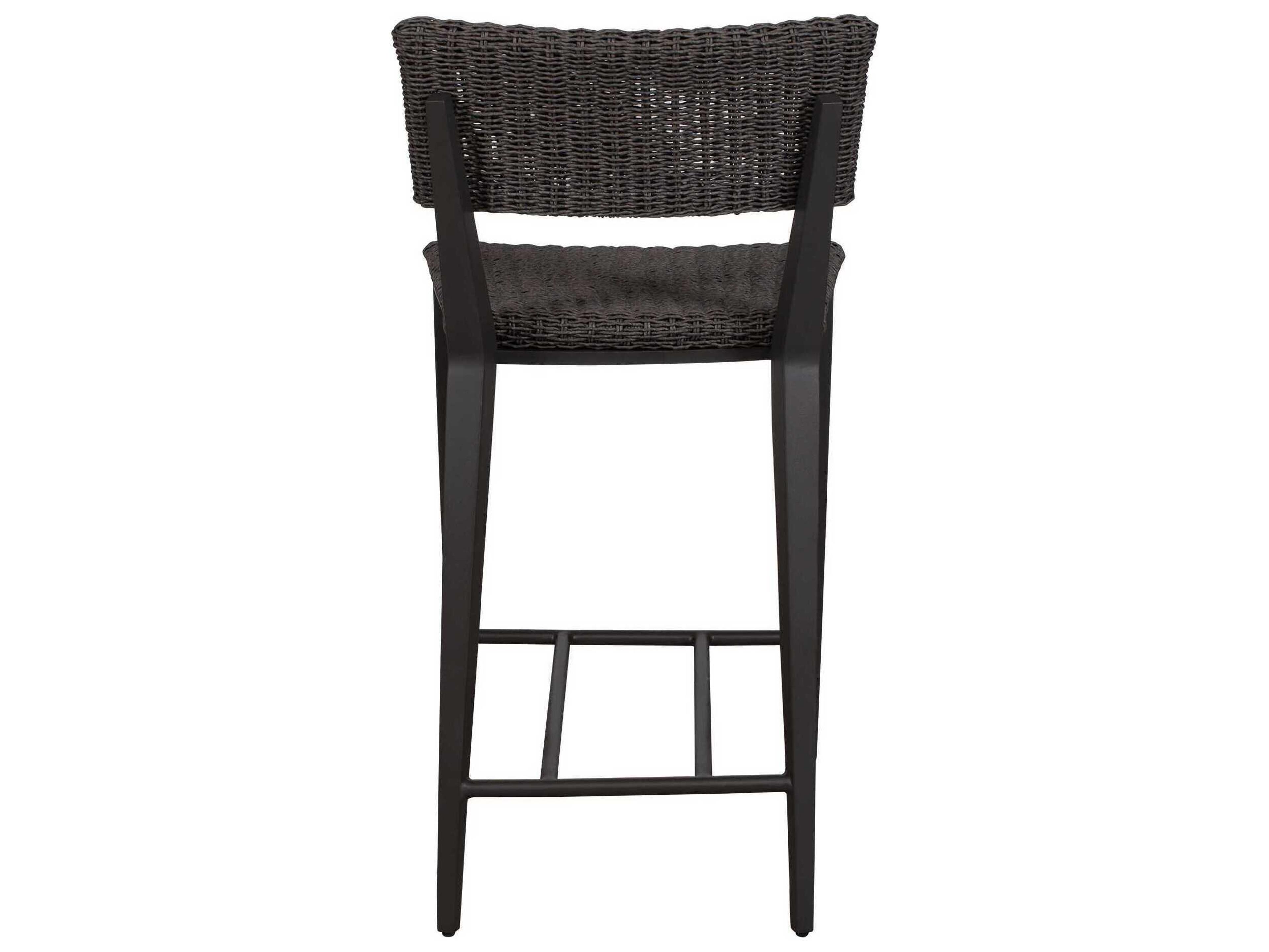 Uttermost Outdoor Calbas Java Black Aluminum Wicker Counter Stool