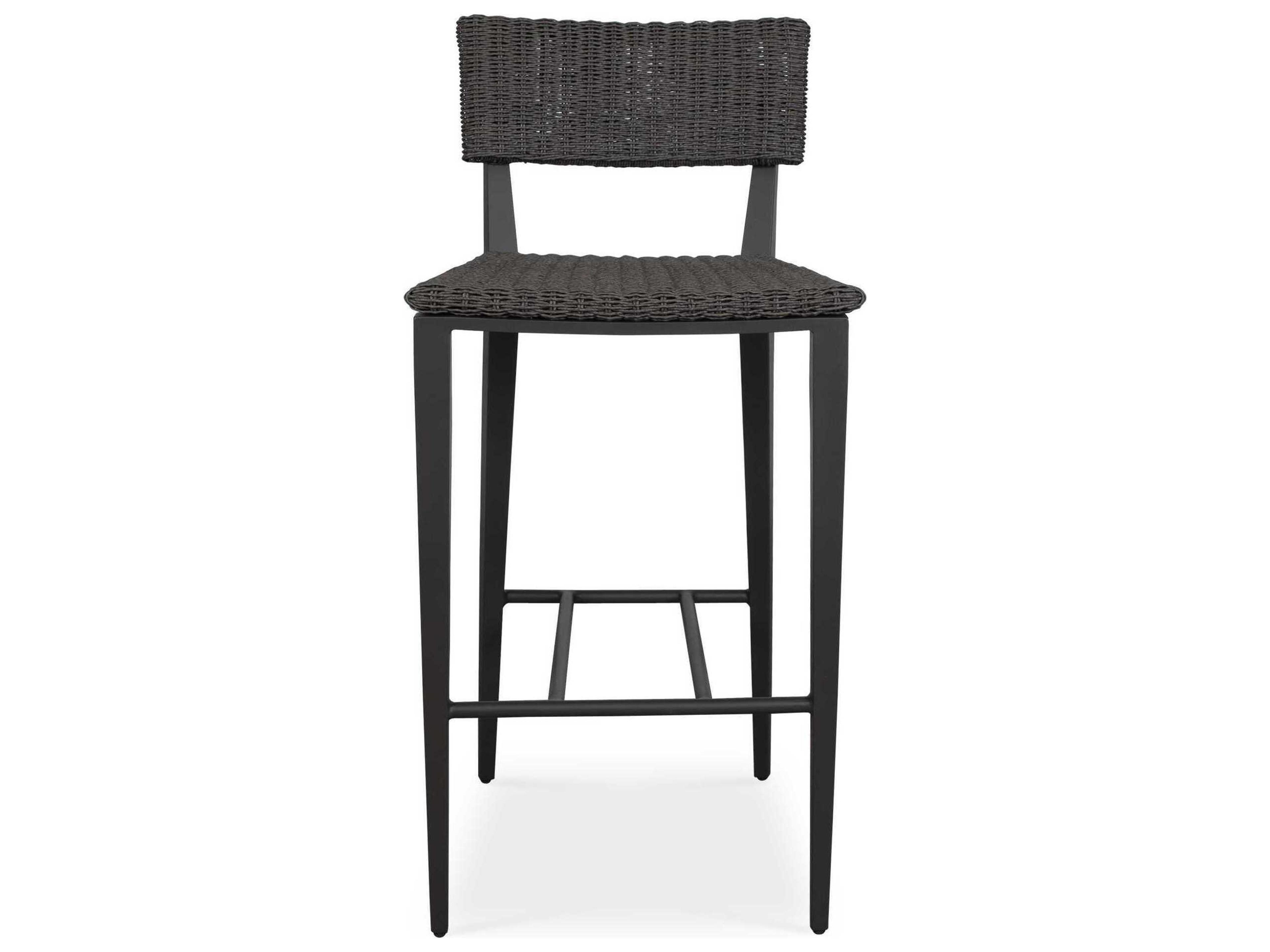 Uttermost Outdoor Calbas Java Black Aluminum Wicker Bar Stool