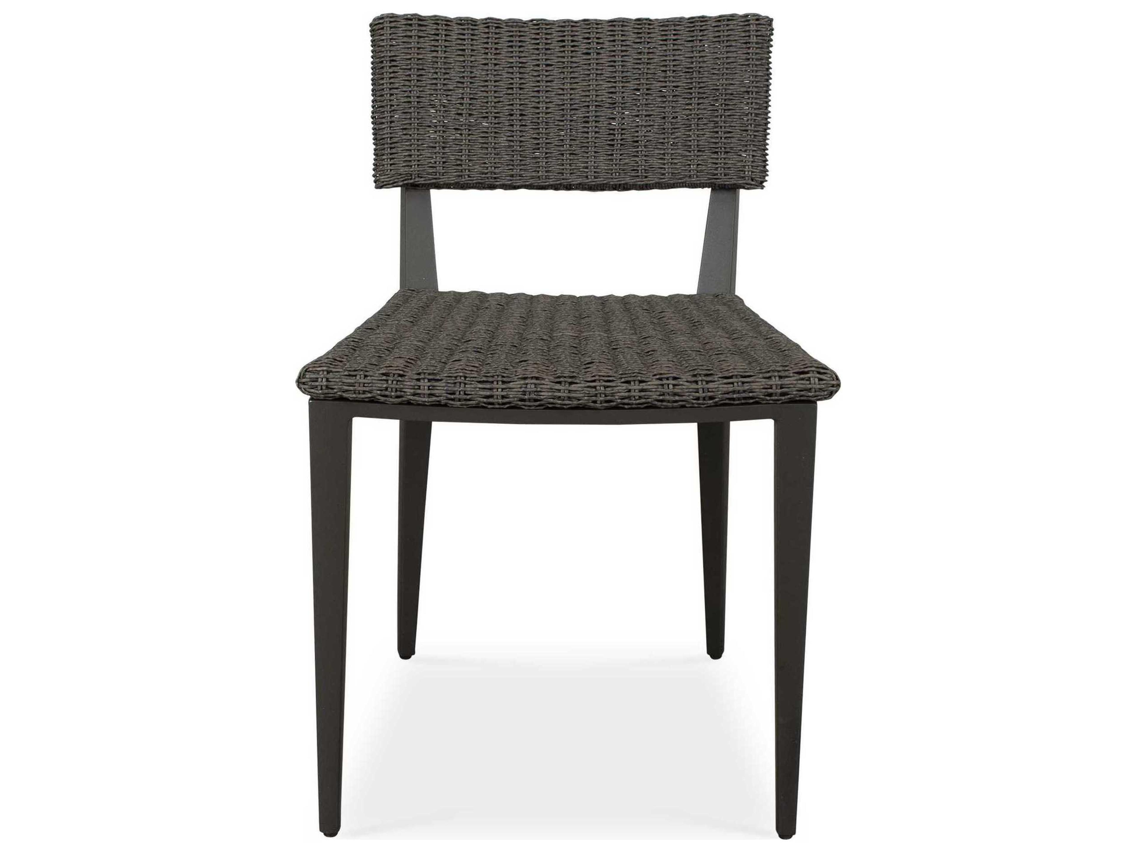 Uttermost Outdoor Calbas Java Black Aluminum Wicker Dining Chair