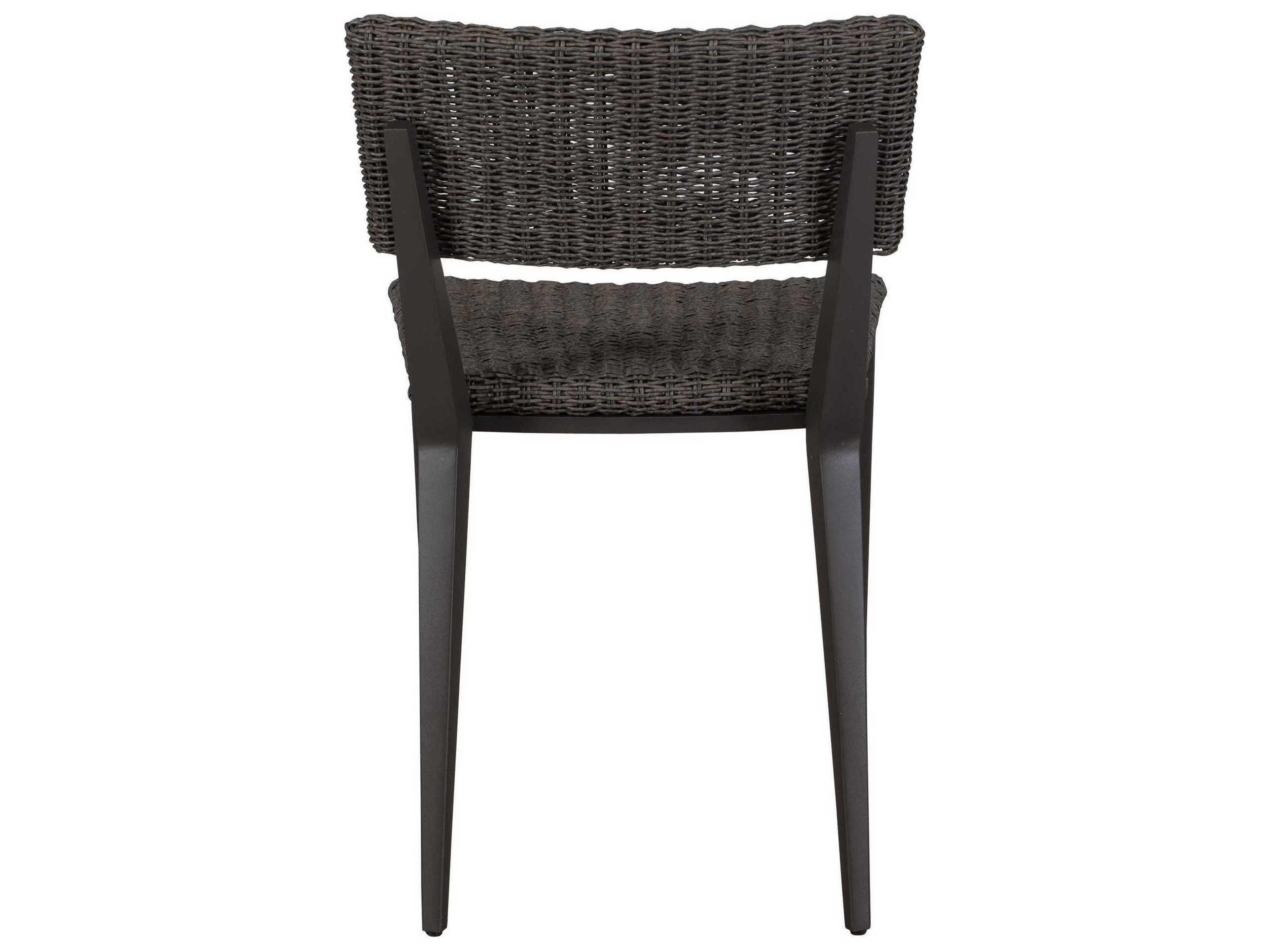 Uttermost Outdoor Calbas Java Black Aluminum Wicker Dining Chair