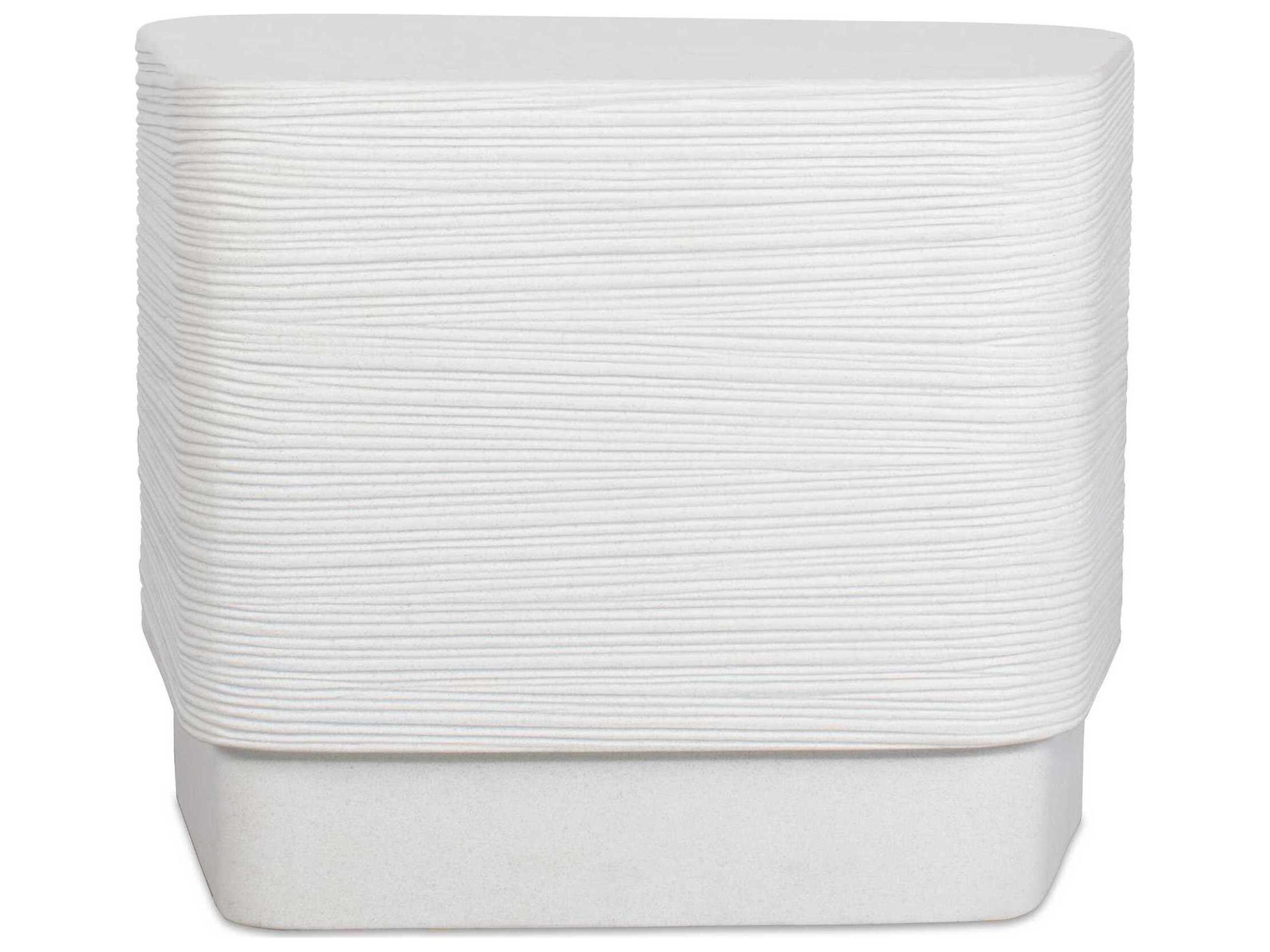 Uttermost Outdoor Saltwater White Concrete Rectangular End Table