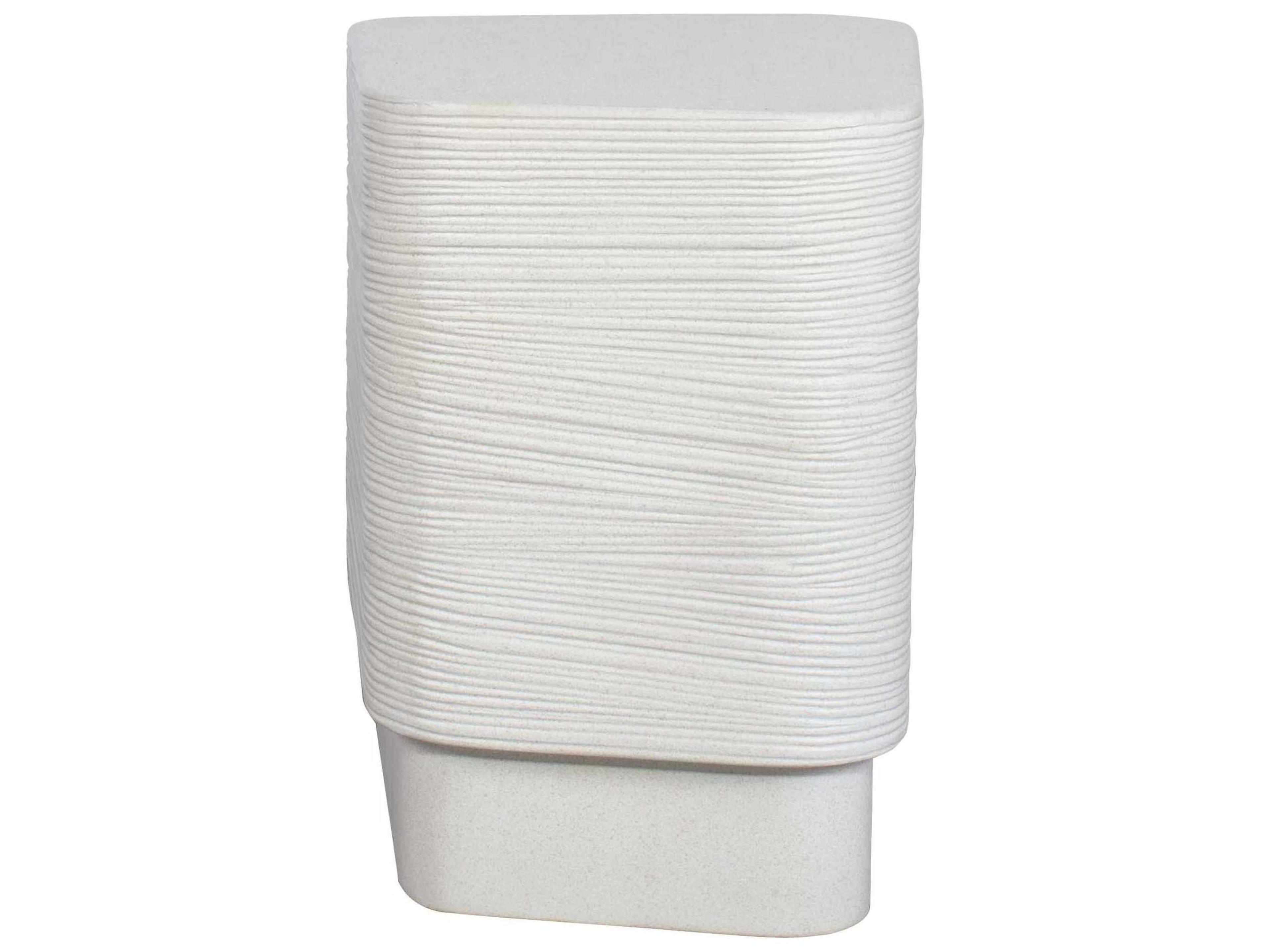 Uttermost Outdoor Saltwater White Concrete Rectangular End Table