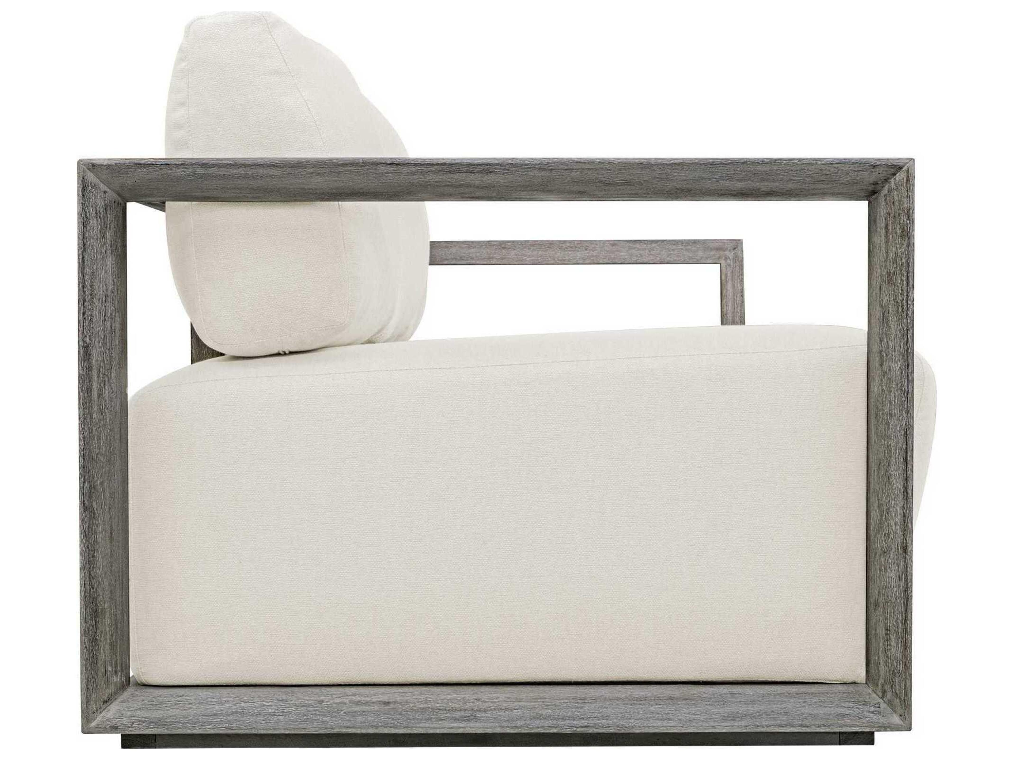 Uttermost Outdoor Remsen Weathered Gray Oyster White Wood Cushion Sofa