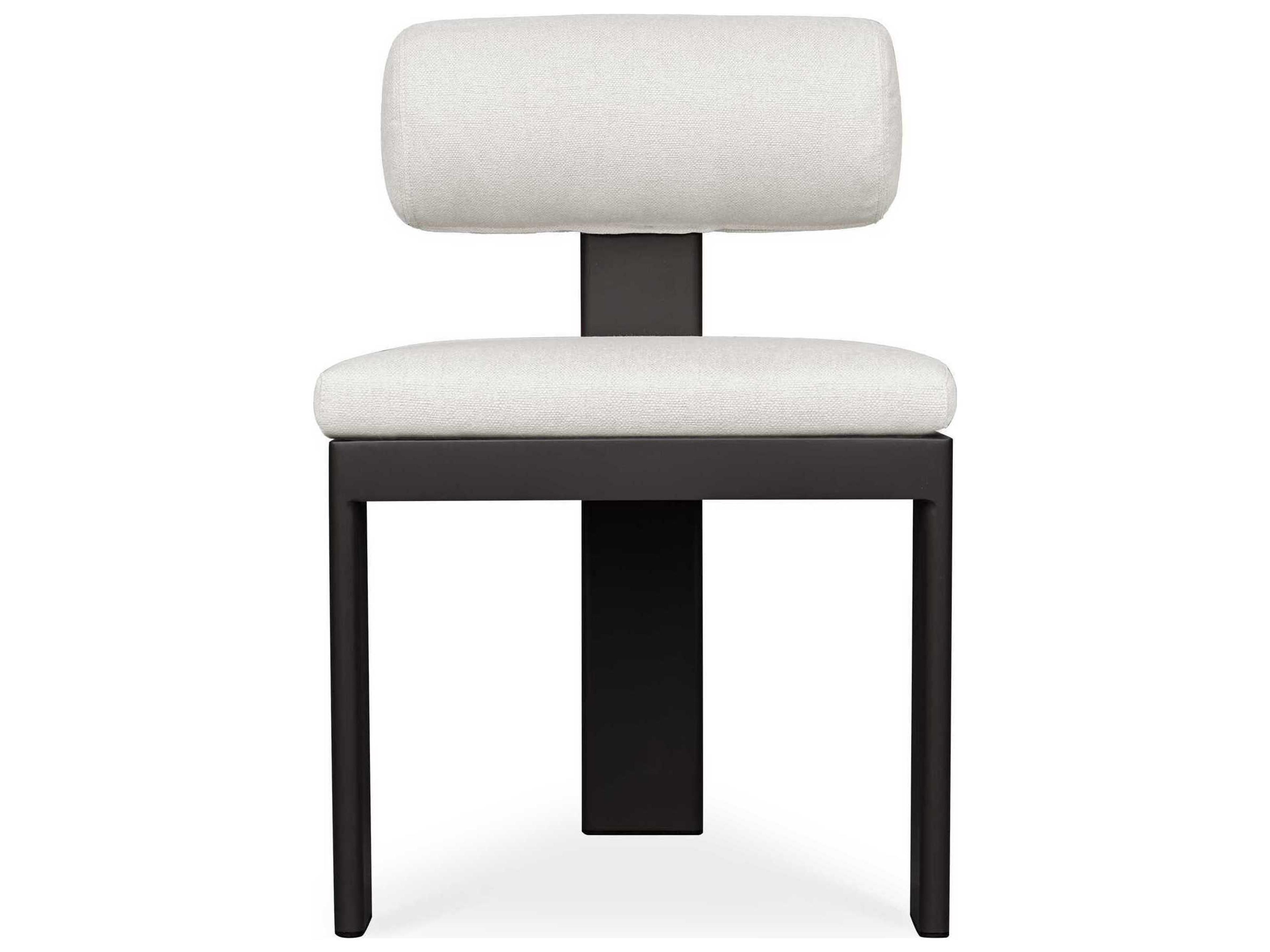 Uttermost Outdoor Bolster Back Java Black Oyster White Aluminum Cushion Dining Chair