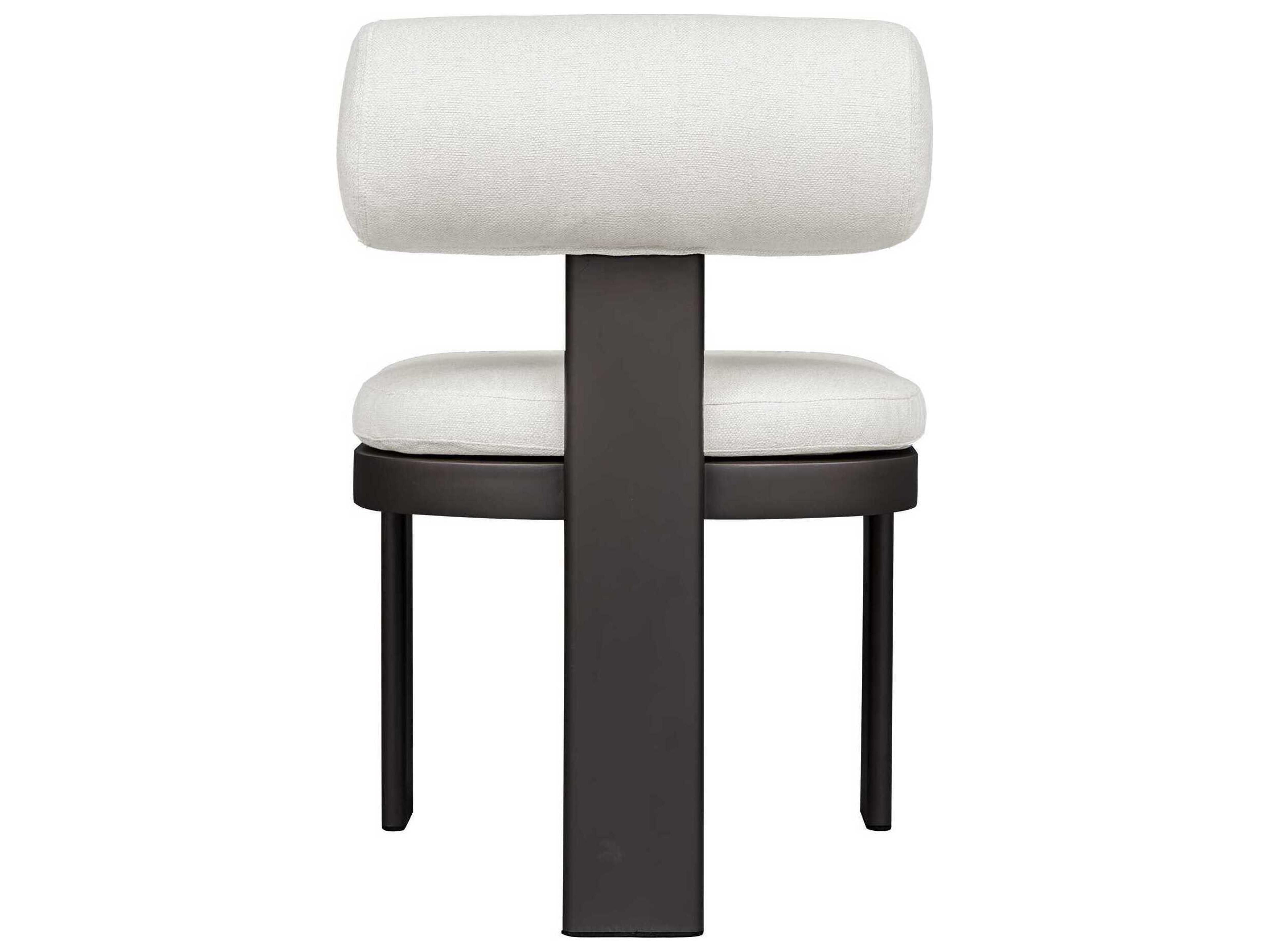Uttermost Outdoor Bolster Back Java Black Oyster White Aluminum Cushion Dining Chair