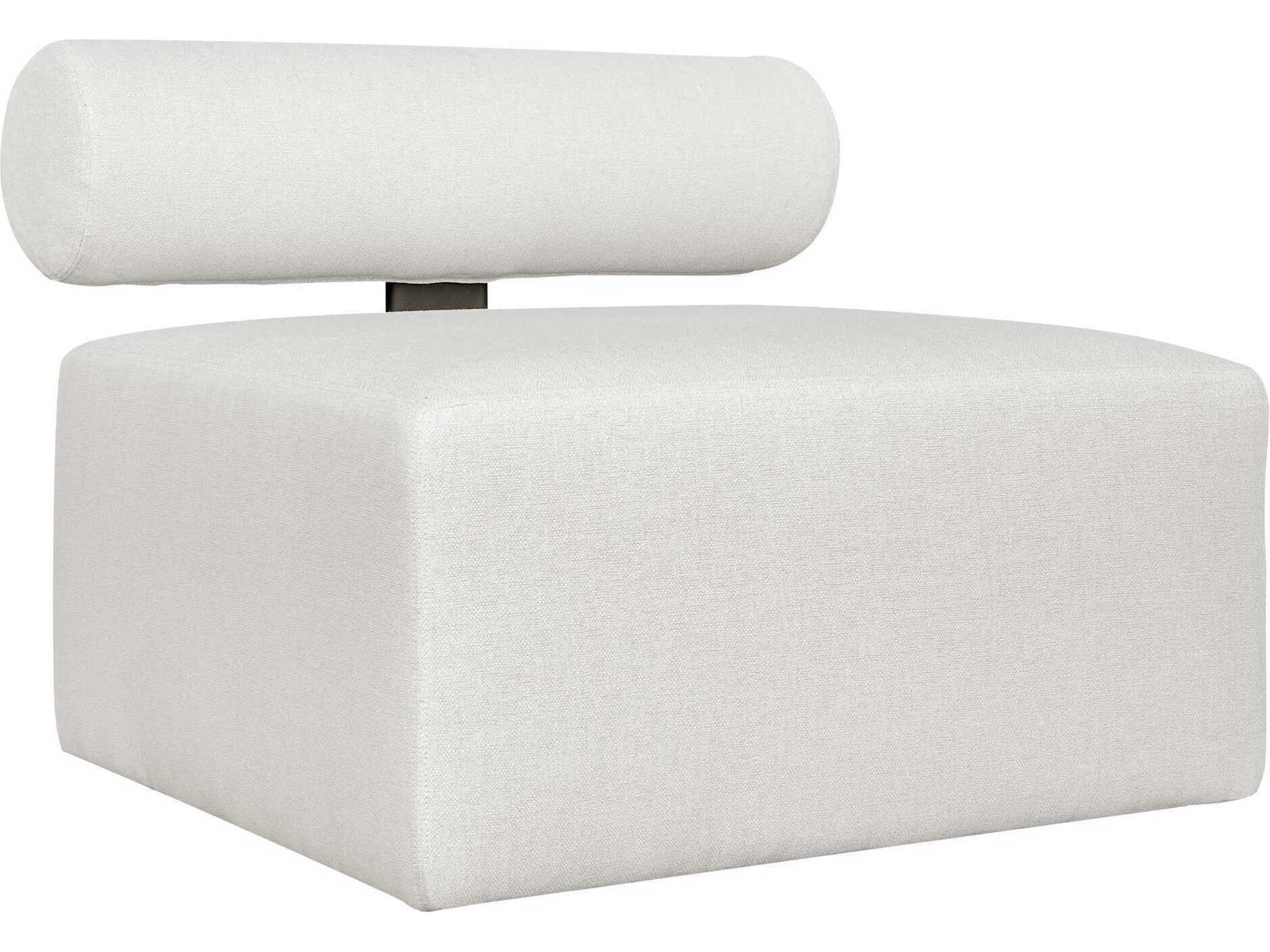 Bolster Back Java Black Oyster White Aluminum Cushion Lounge Chair