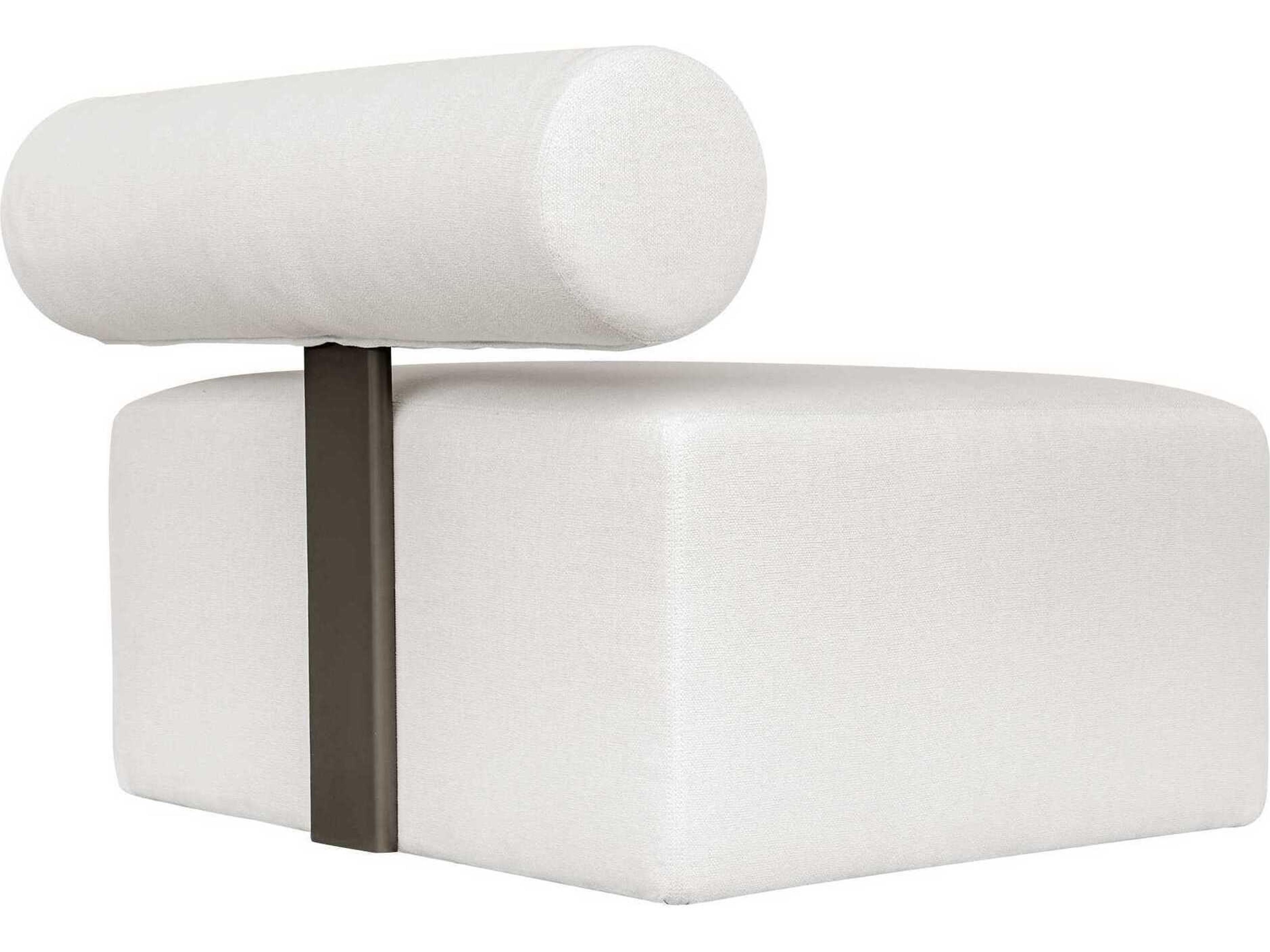 Uttermost Outdoor Bolster Back Java Black Oyster White Aluminum Cushion Lounge Chair