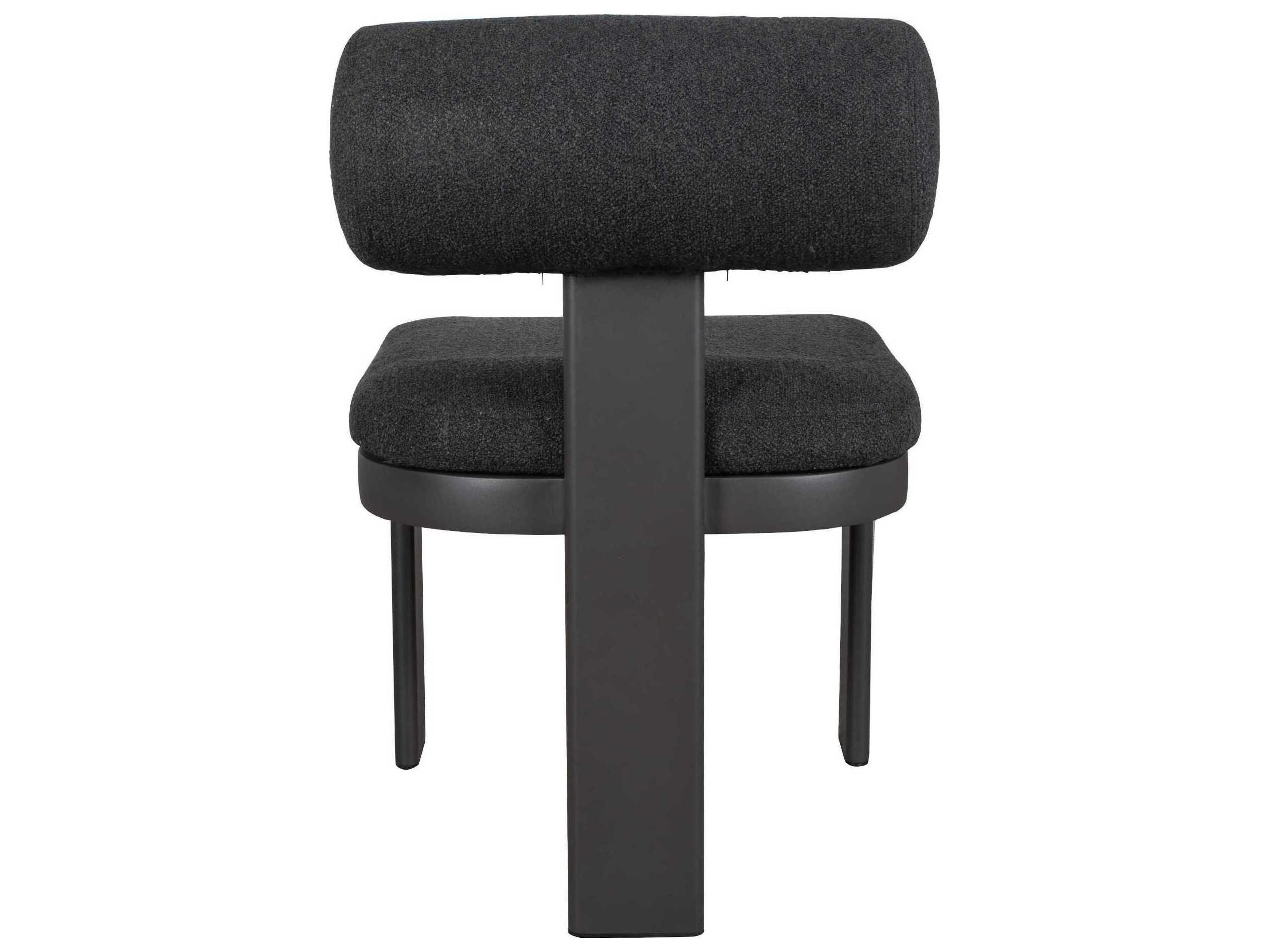 Uttermost Outdoor Bolster Back Java Black Charcoal Aluminum Cushion Dining Chair