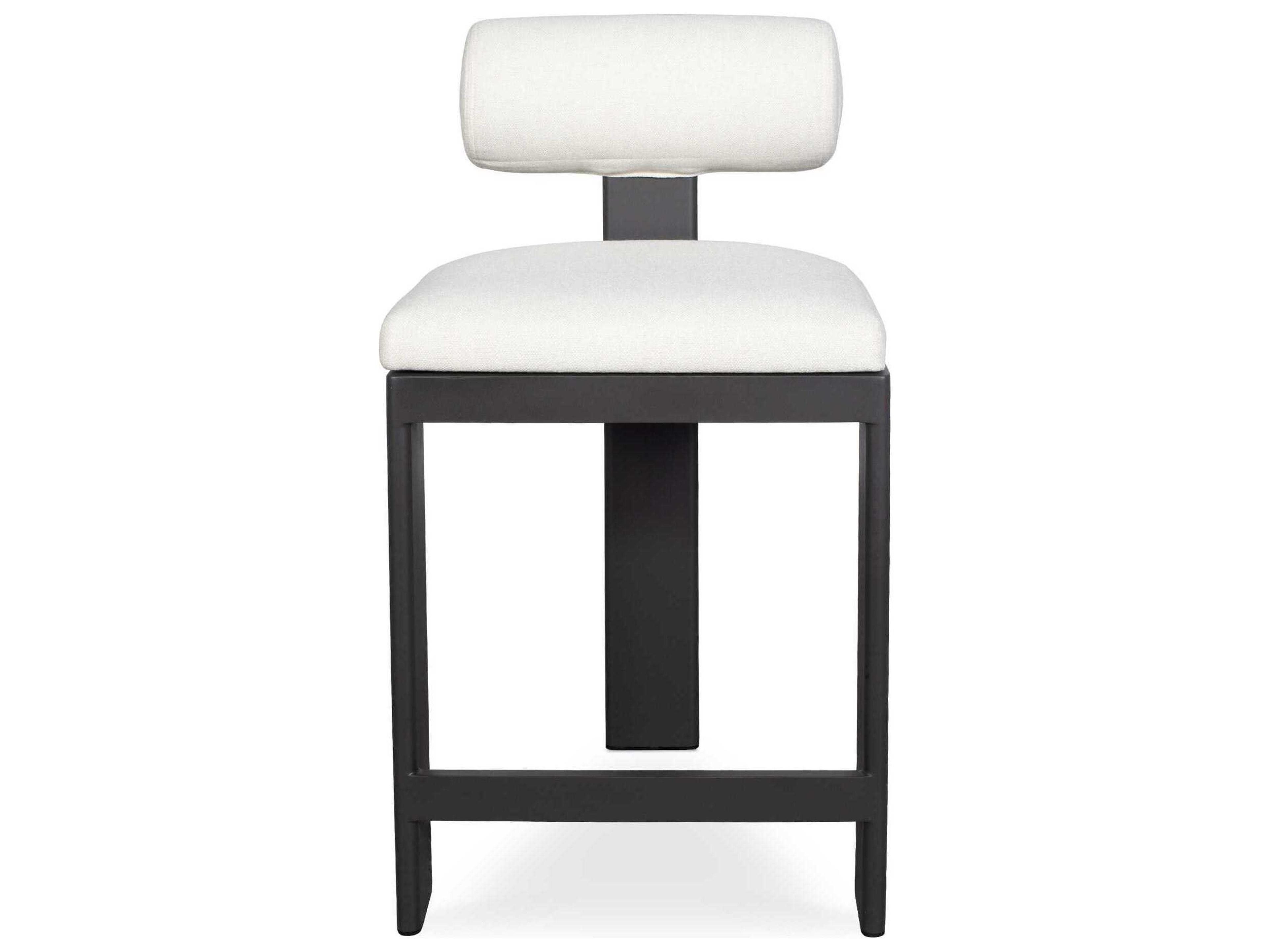 Uttermost Outdoor Bolster Back Java Black Oyster White Aluminum Cushion Counter Stool