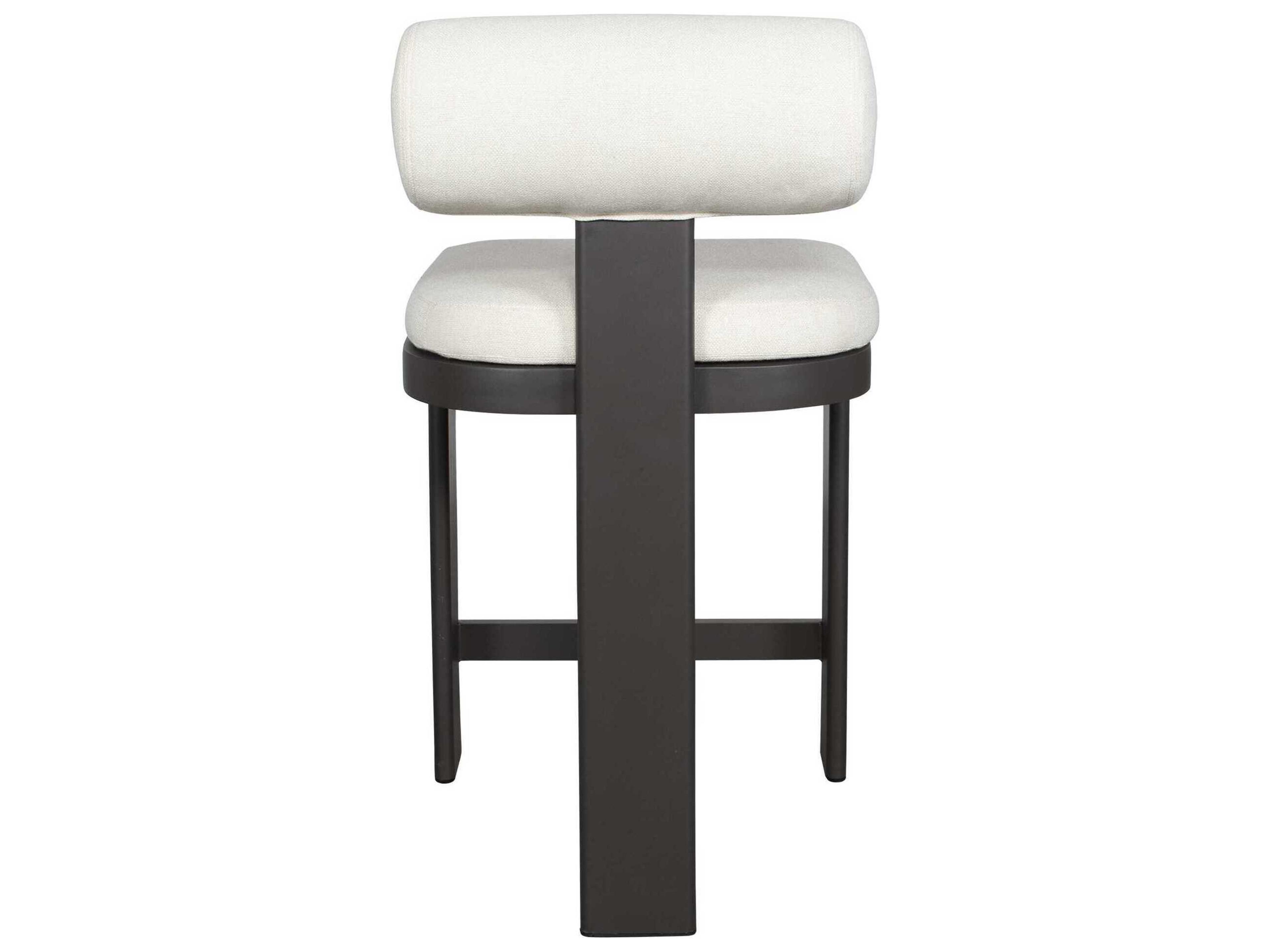 Uttermost Outdoor Bolster Back Java Black Oyster White Aluminum Cushion Counter Stool