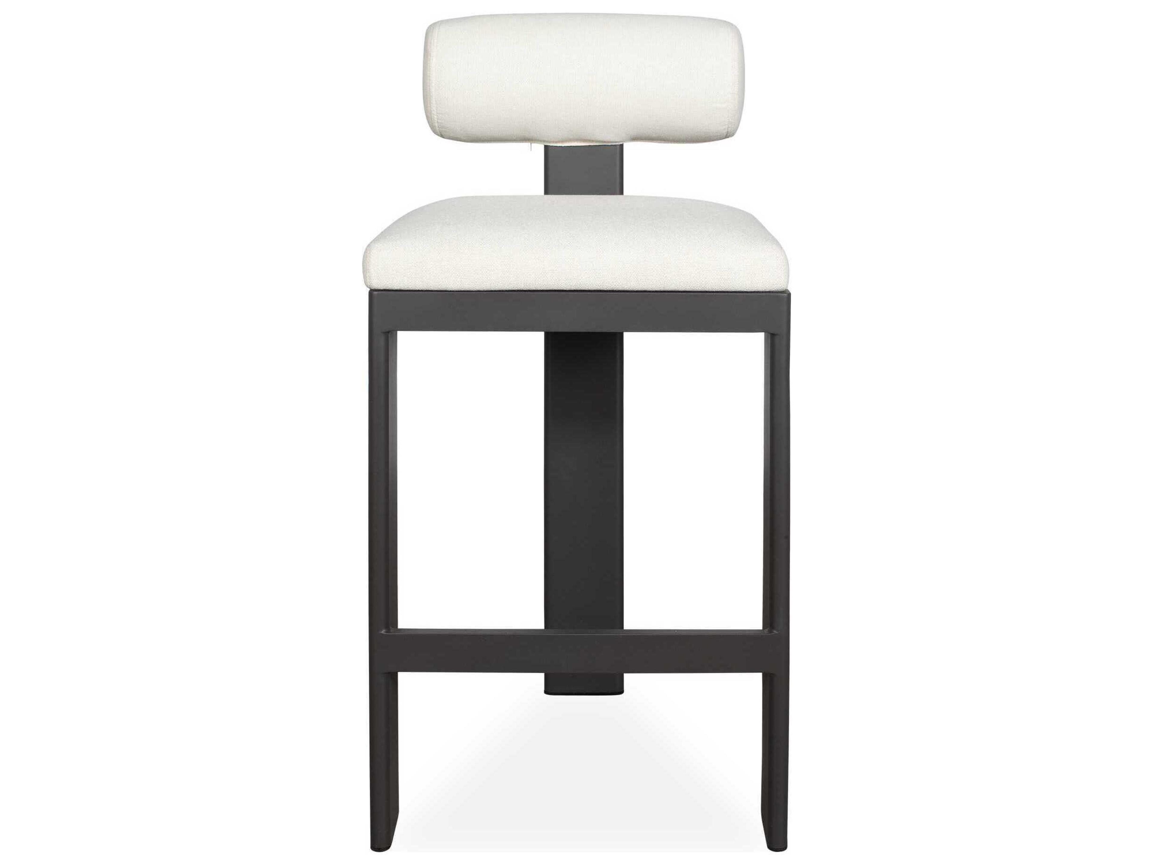 Uttermost Outdoor Bolster Back Java Black Oyster White Aluminum Cushion Bar Stool