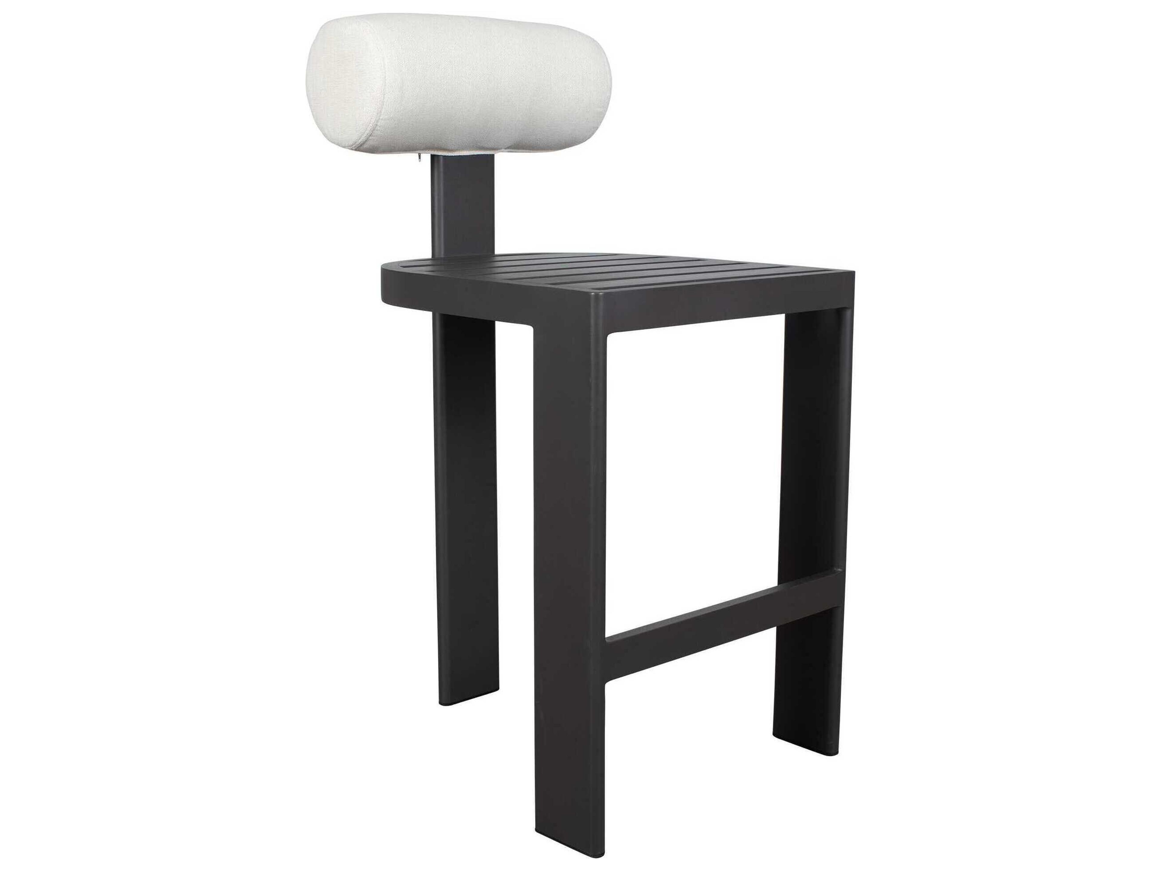 Uttermost Outdoor Bolster Back Java Black Oyster White Aluminum Cushion Bar Stool