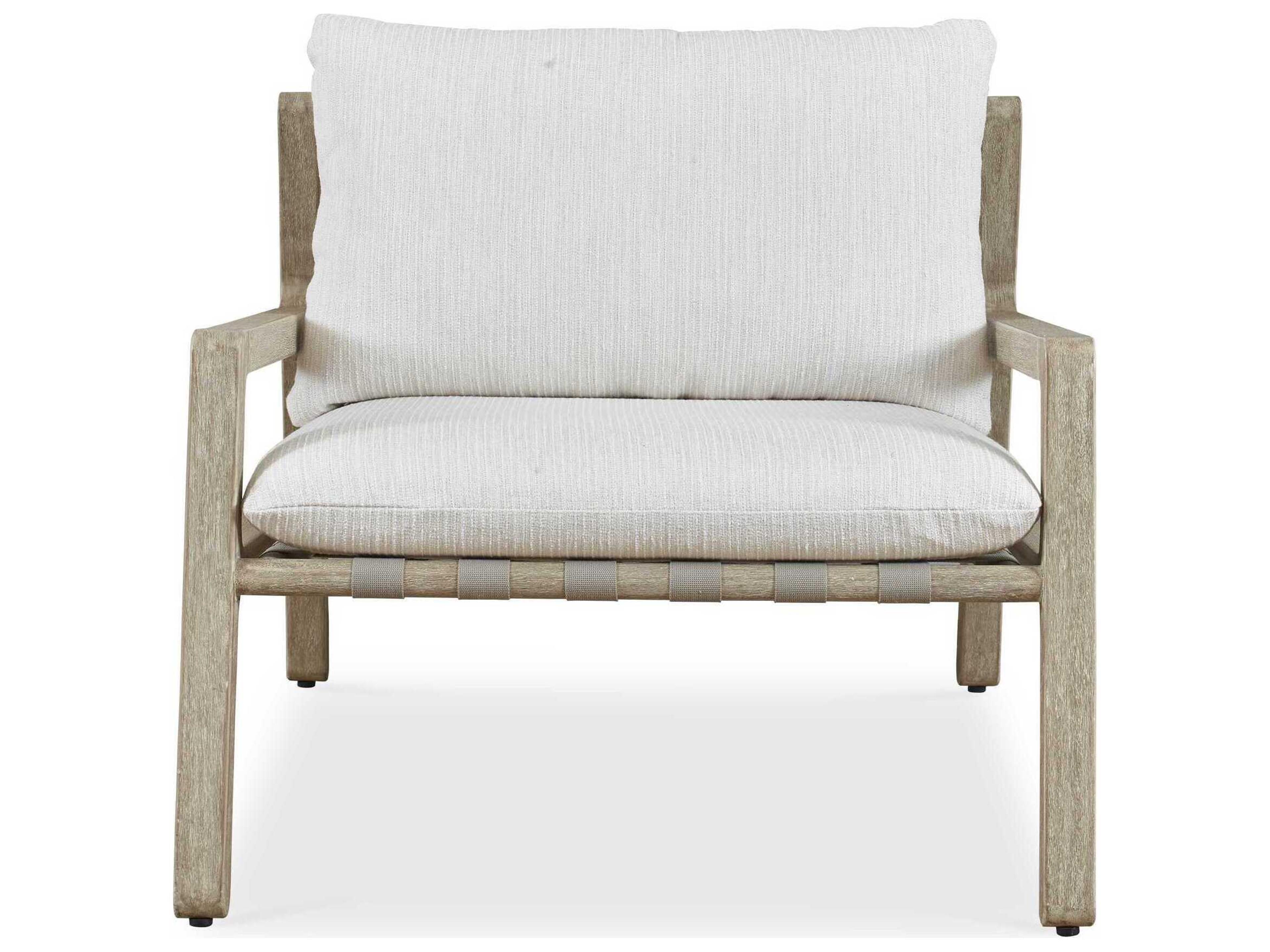 Uttermost Outdoor Strapped Gray Wood Cushion Lounge Chair