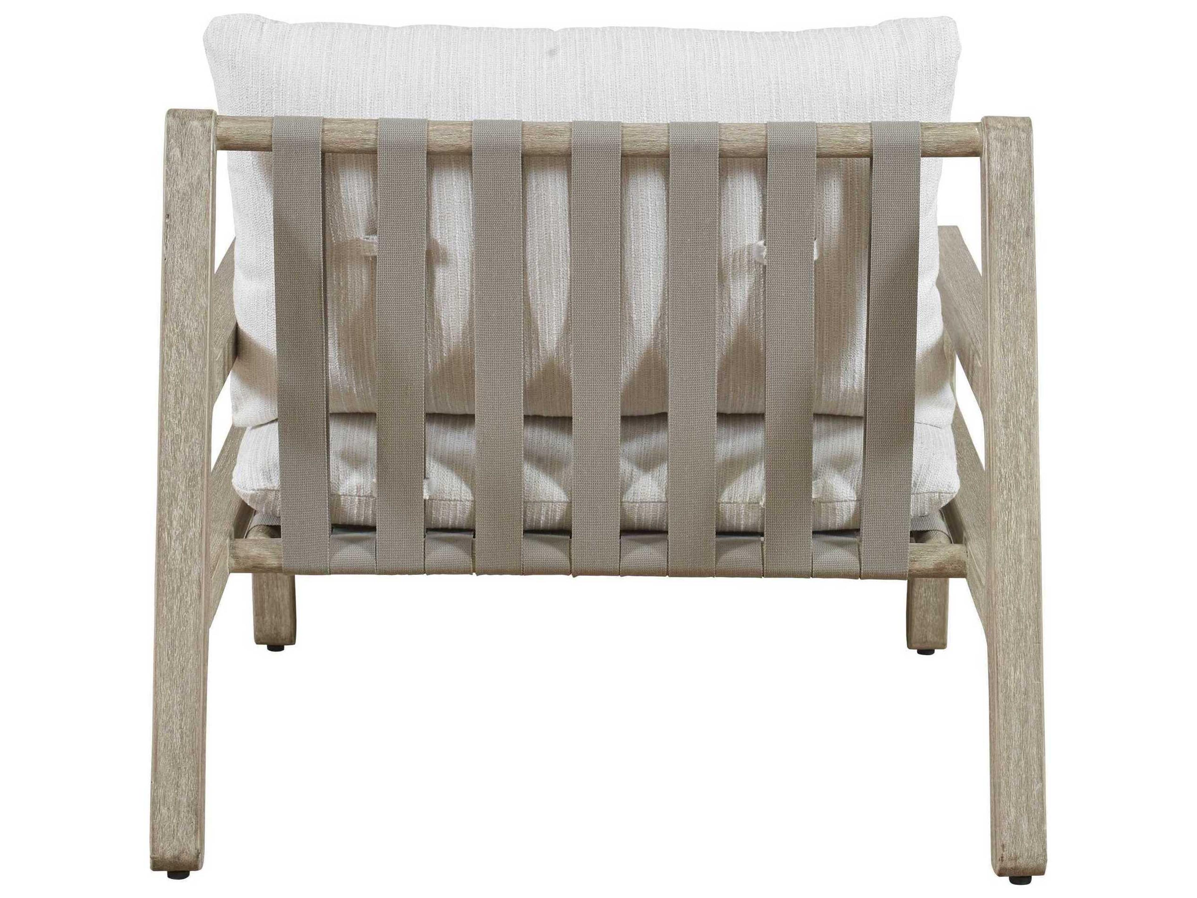 Uttermost Outdoor Strapped Gray Wood Cushion Lounge Chair