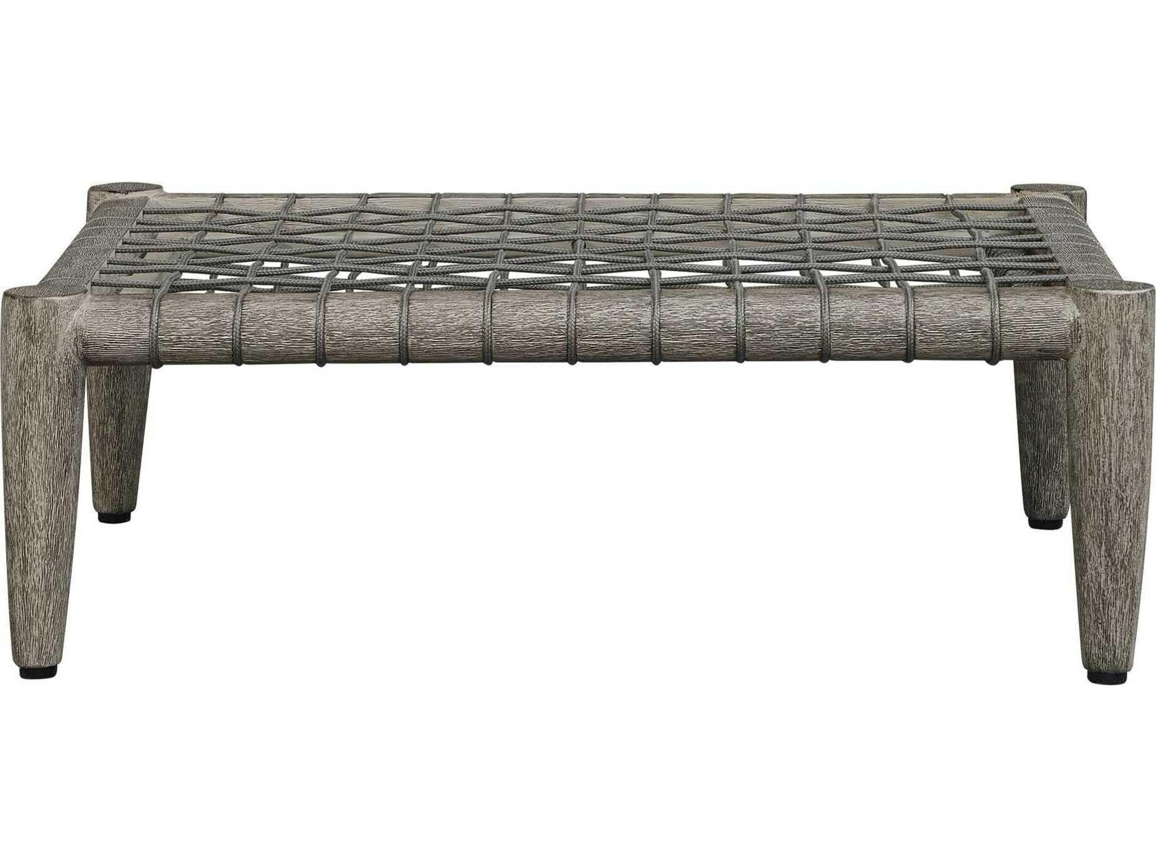 Uttermost Outdoor Borneo Wood Cushion Ottoman