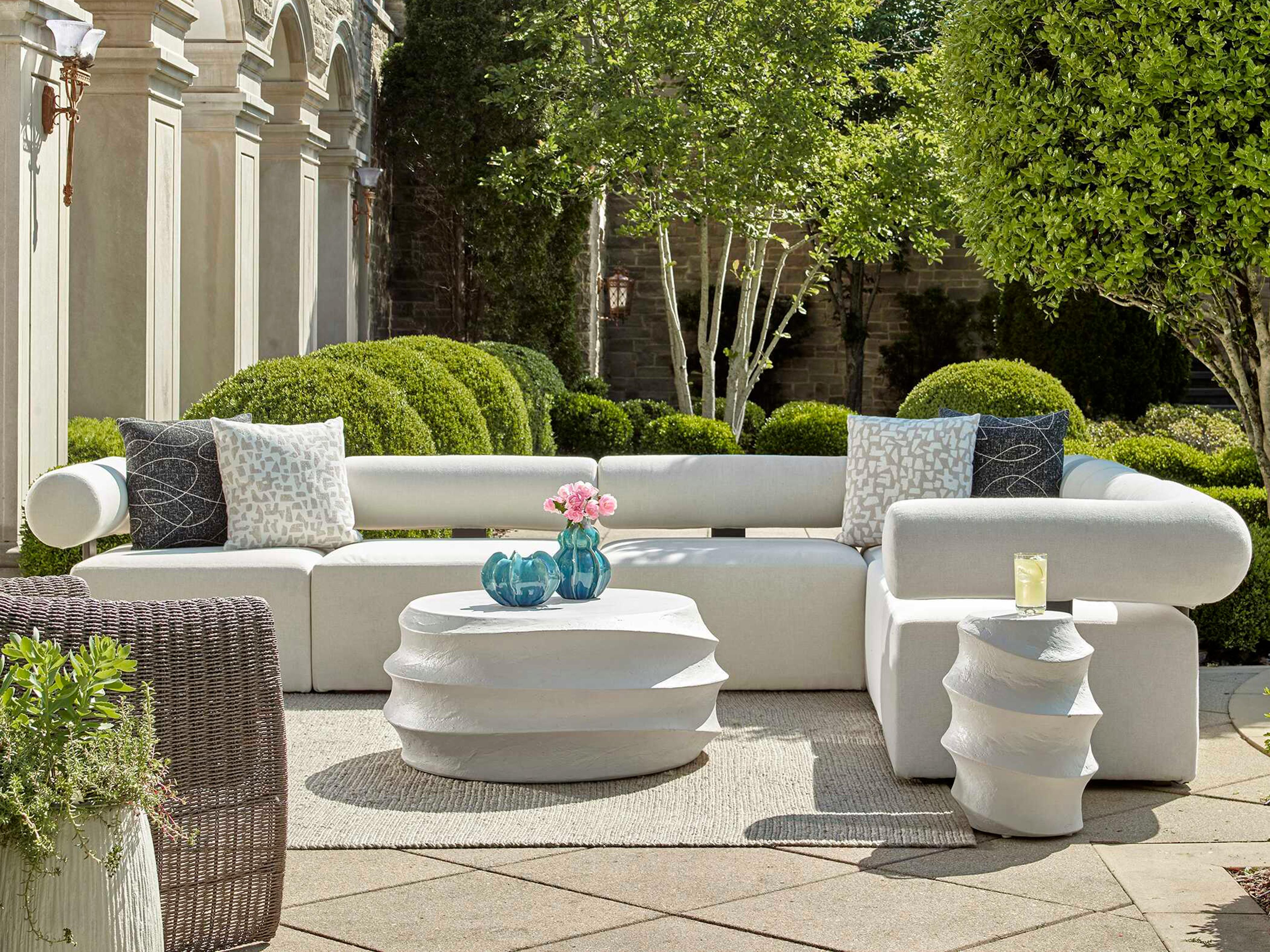 Bolster Back Concrete Cushion Lounge Set