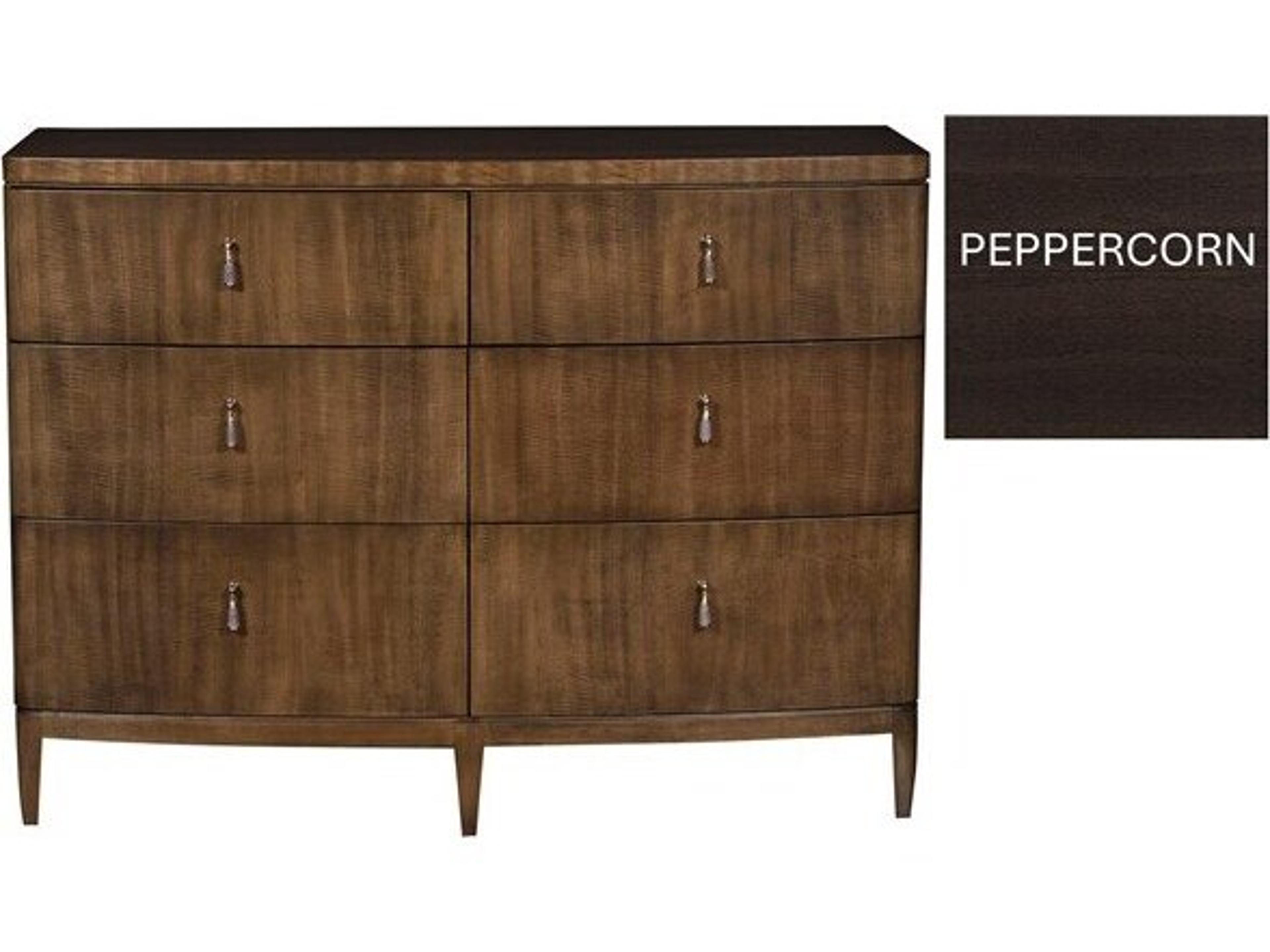 Medley 6-Drawers Brown Beech Wood Double Dresser