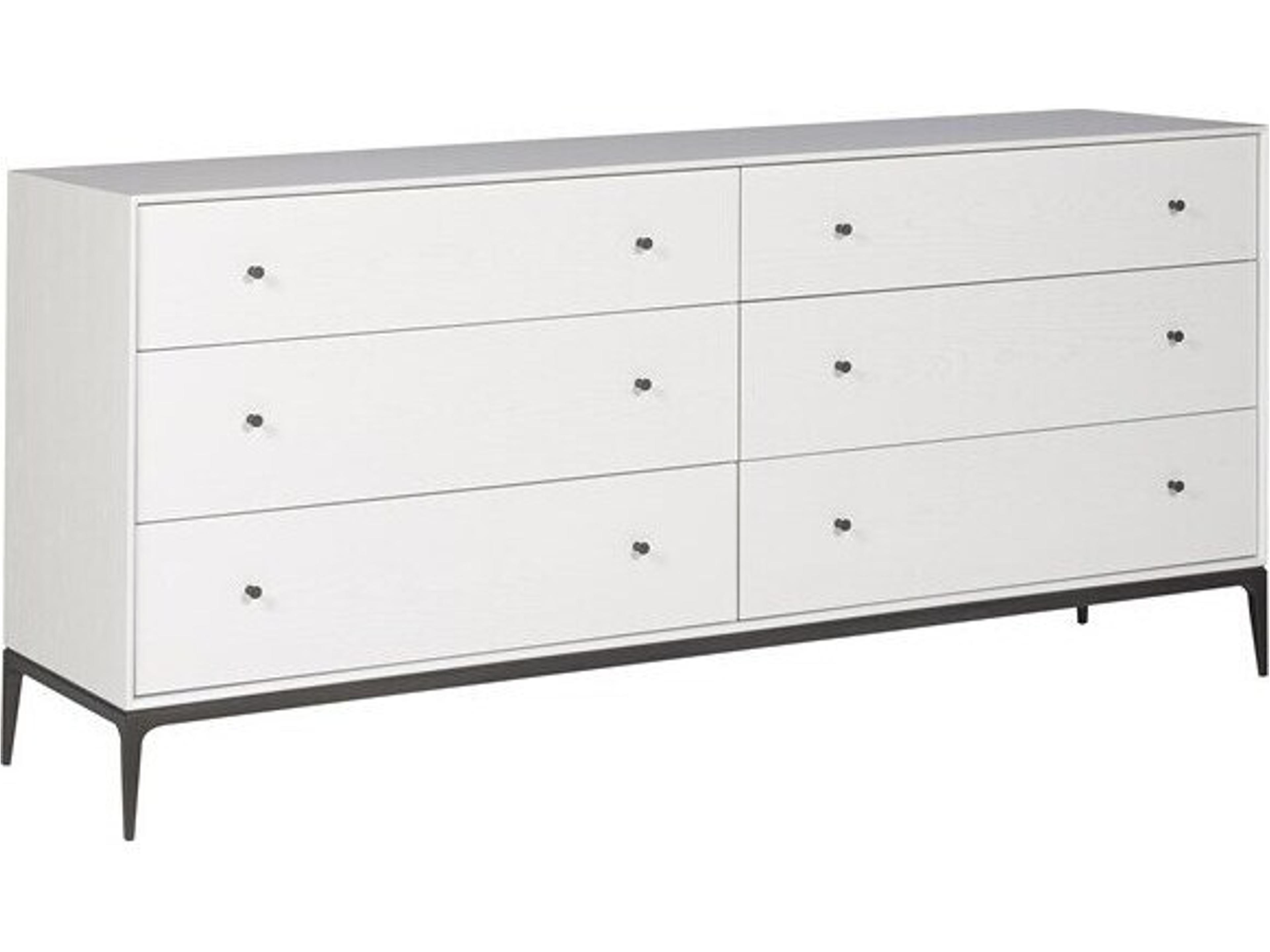 Vanguard Furniture Essence 6-Drawers White Oak Wood Double Dresser