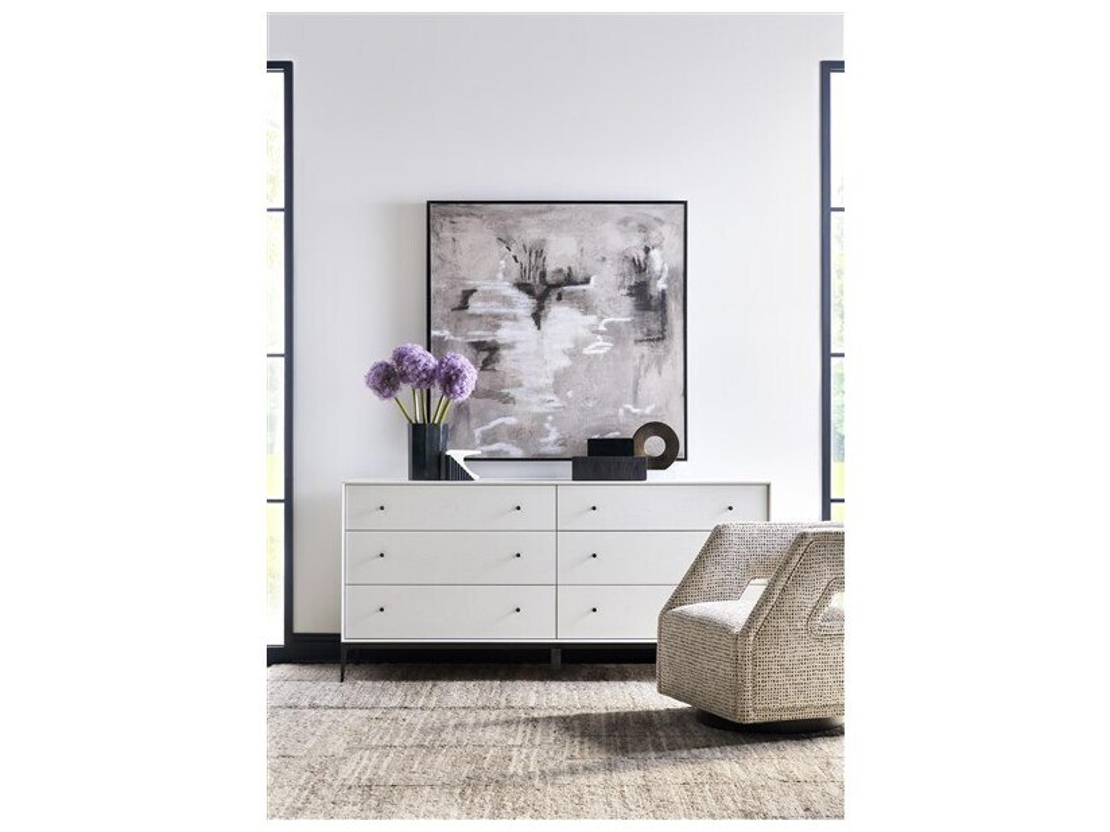 Vanguard Furniture Essence 6-Drawers White Oak Wood Double Dresser