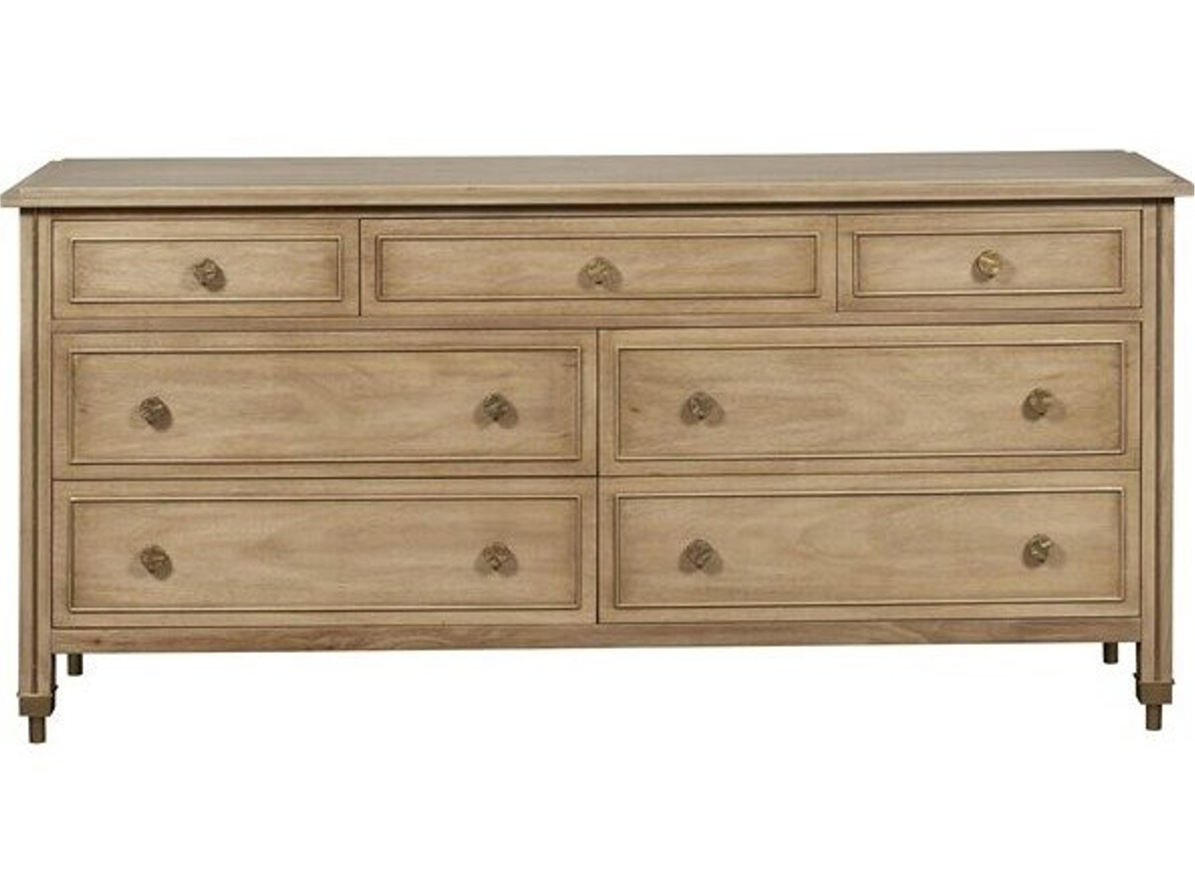 Reflection 7-Drawers Natural Solid Wood Double Dresser