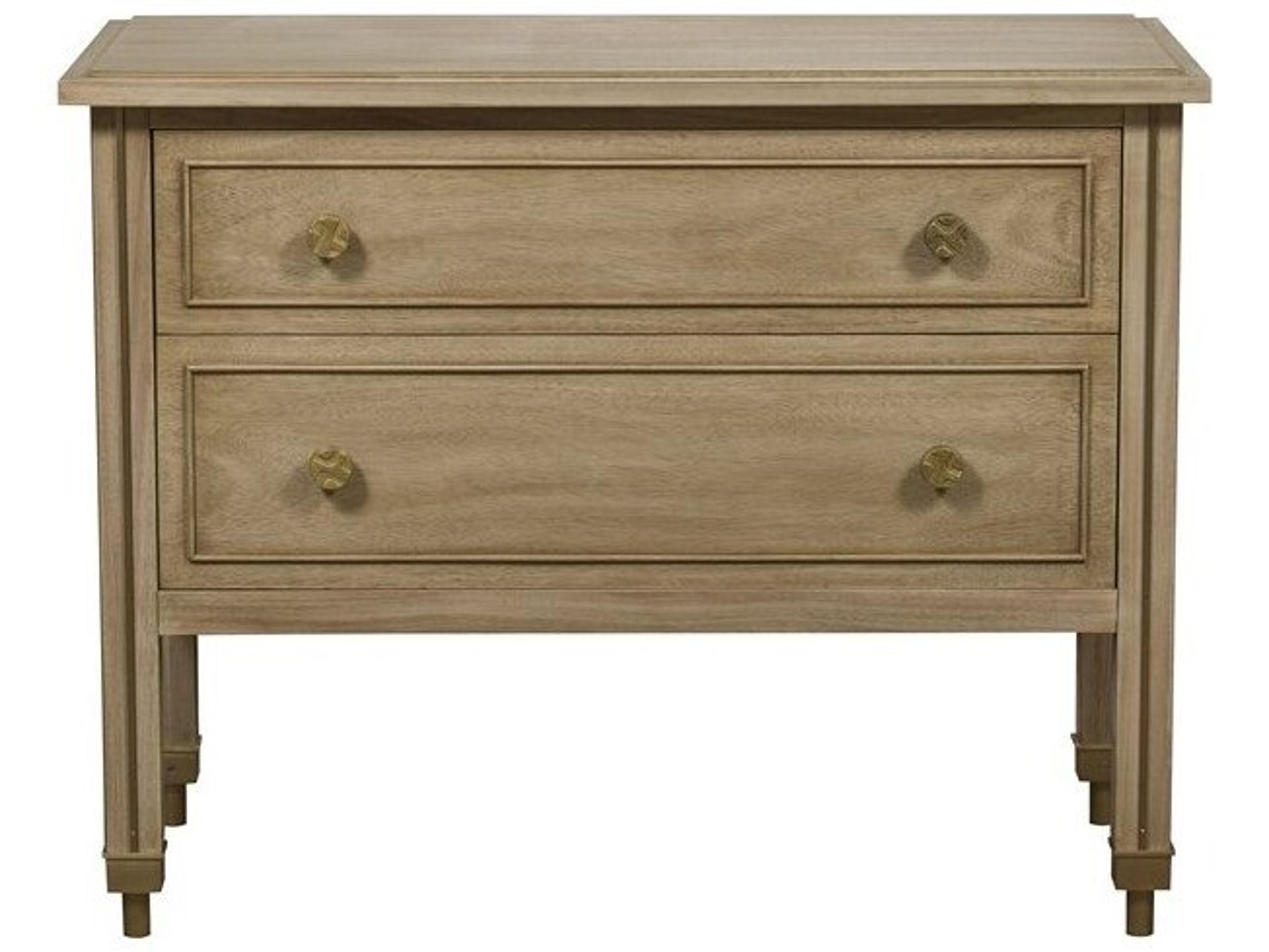 Reflection 2-Drawers Natural Solid Wood Nightstand