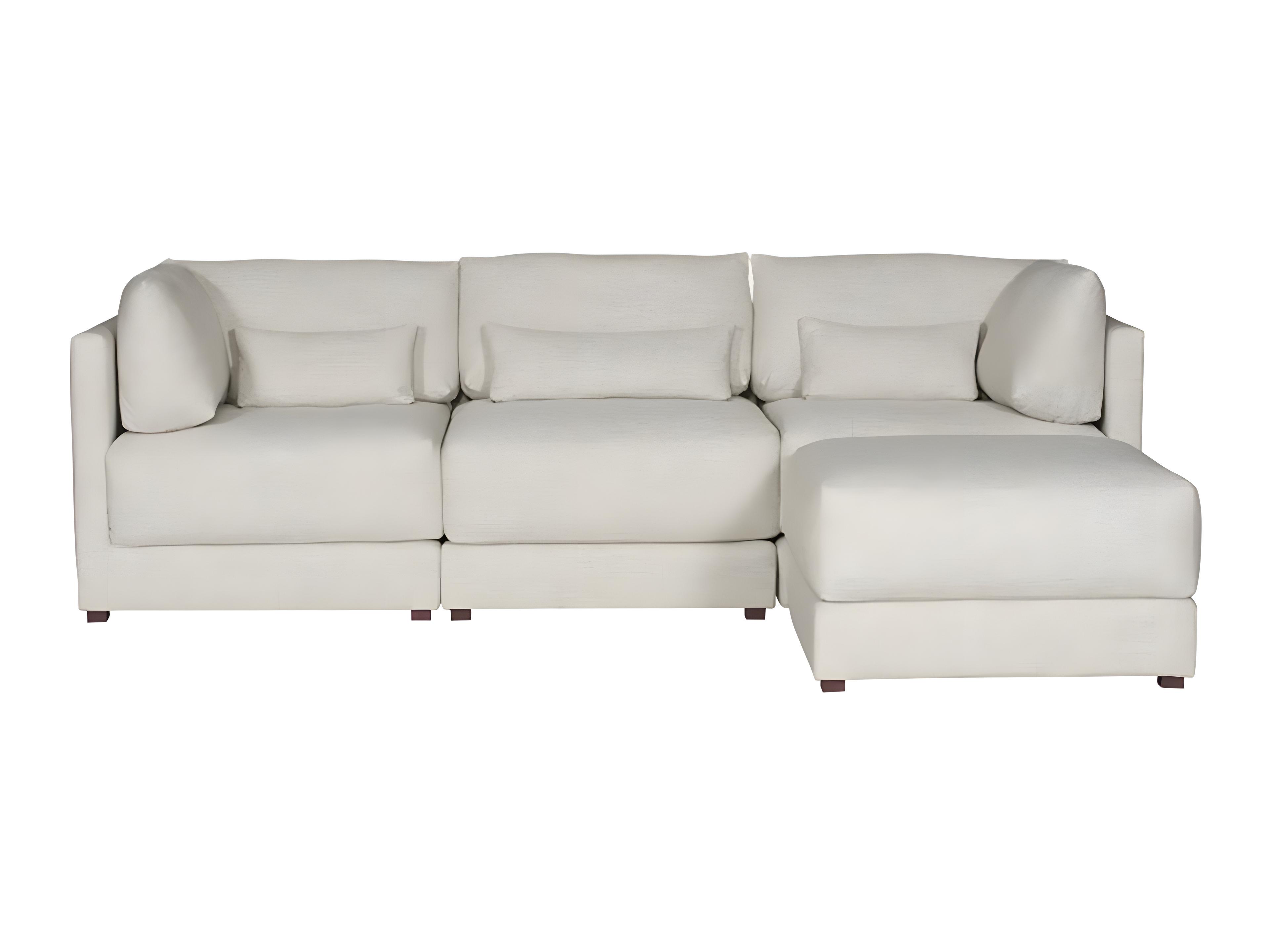 Ease Beige Upholstered Sectional Sofa