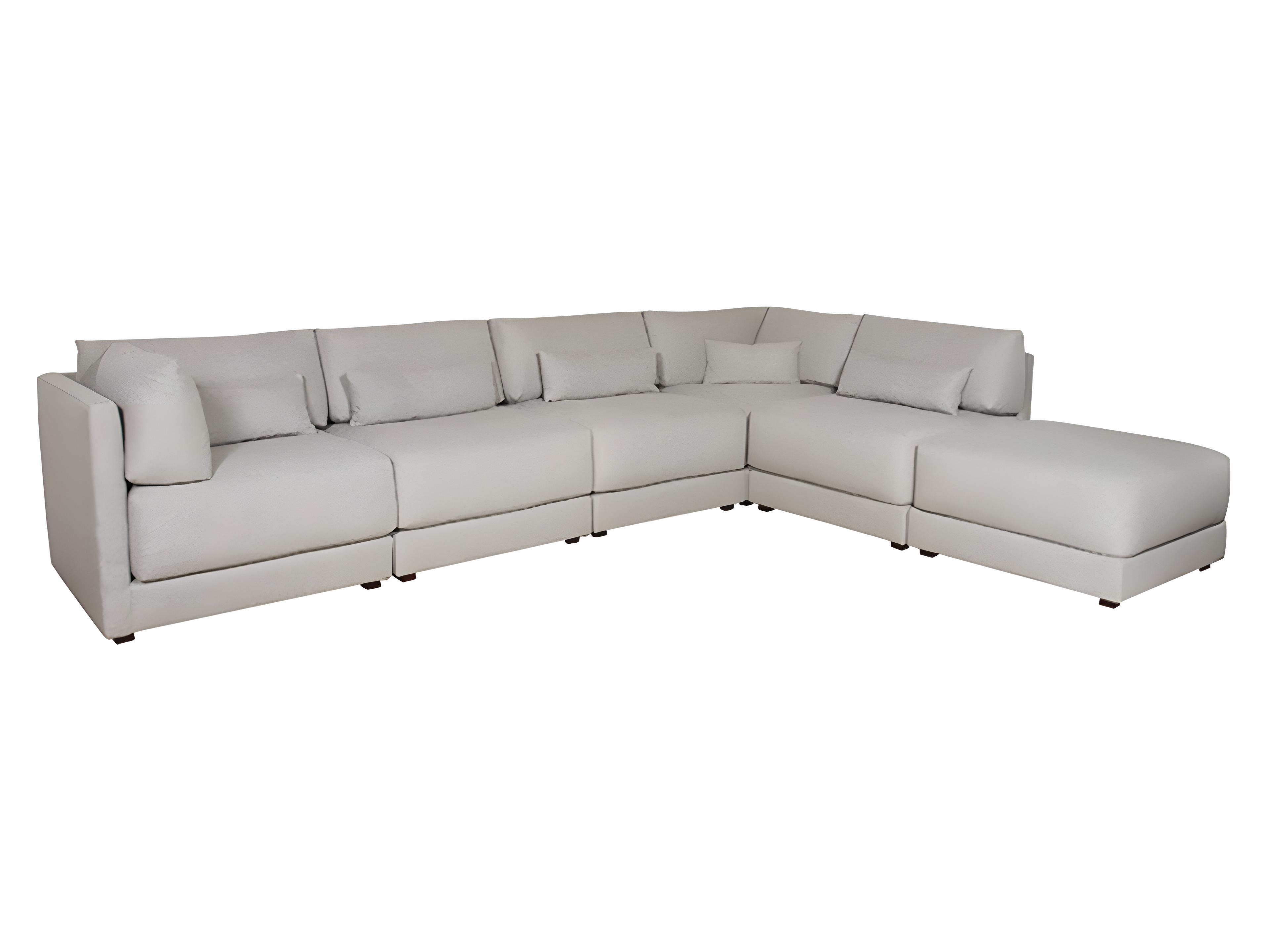 Ease Beige Upholstered Sectional Sofa