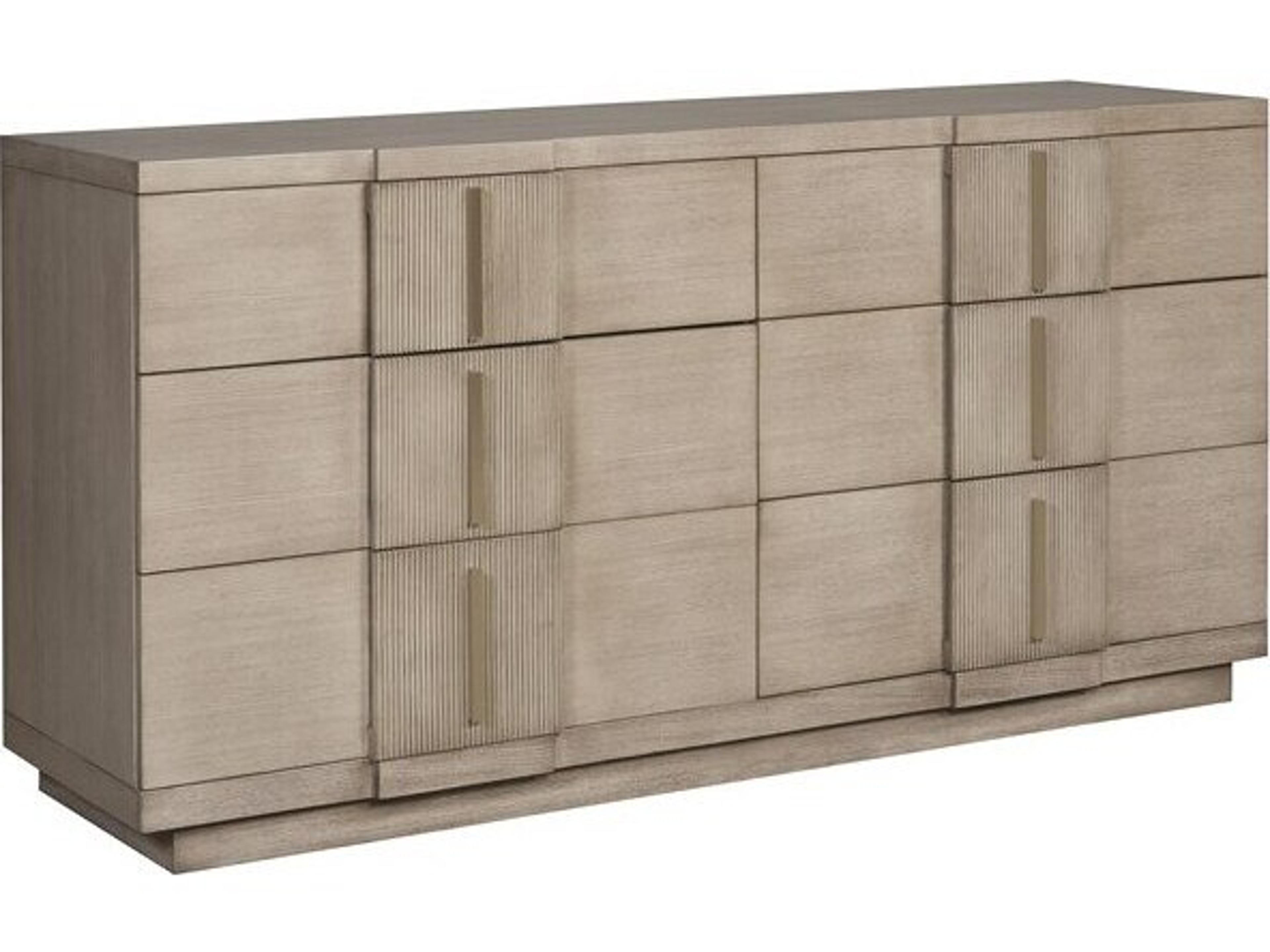 Vanguard Furniture Axis 6-Drawers Gray Ash Wood Double Dresser