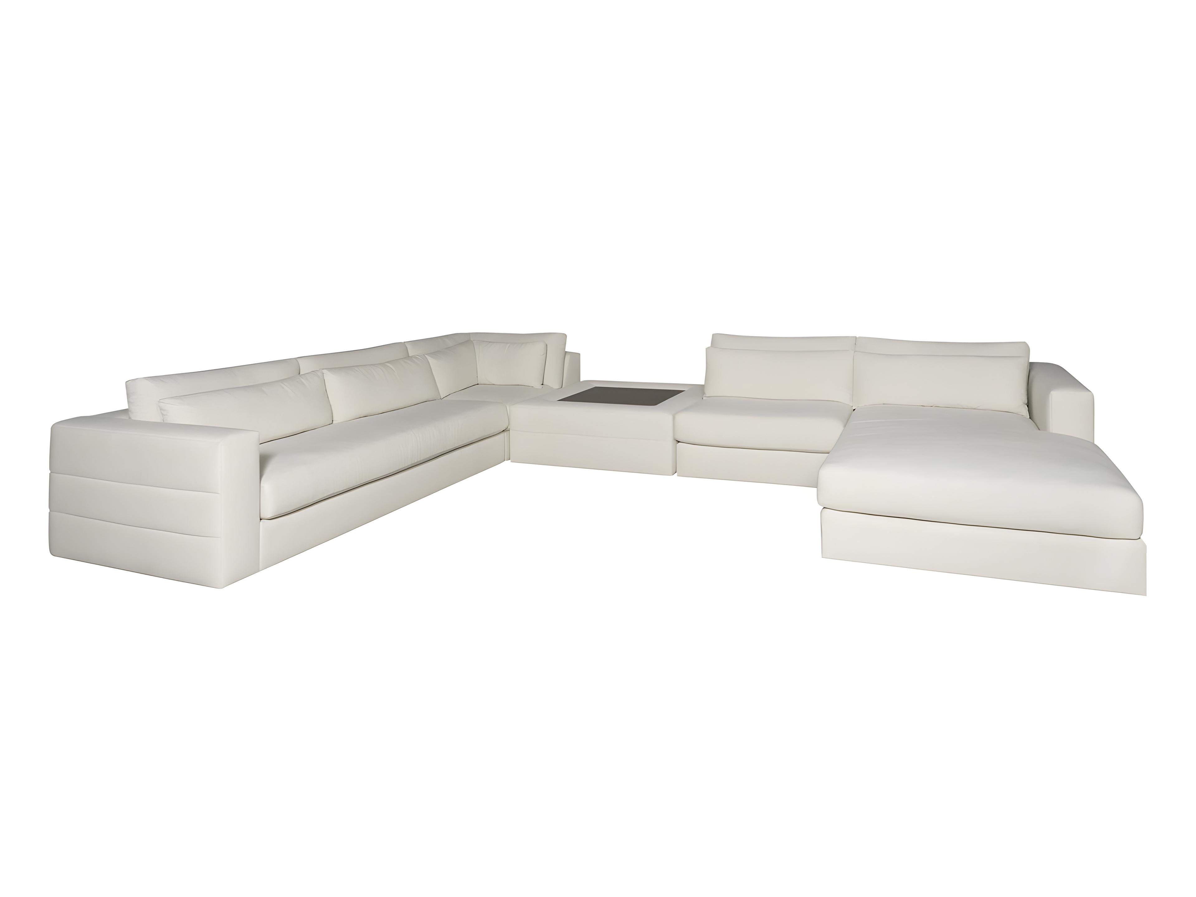 Ease White Upholstered Sectional Sofa