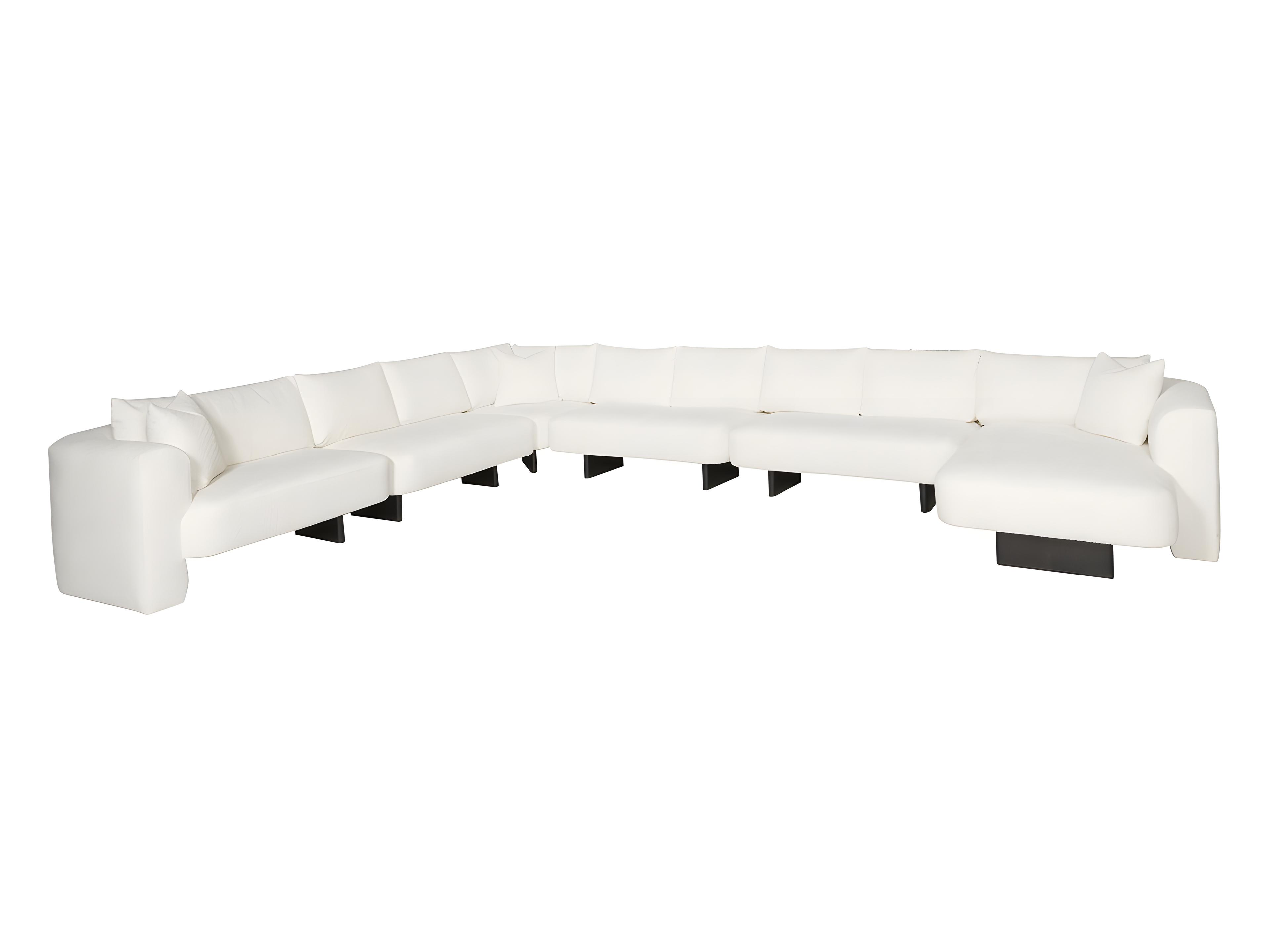 Ease White Upholstered Sectional Sofa