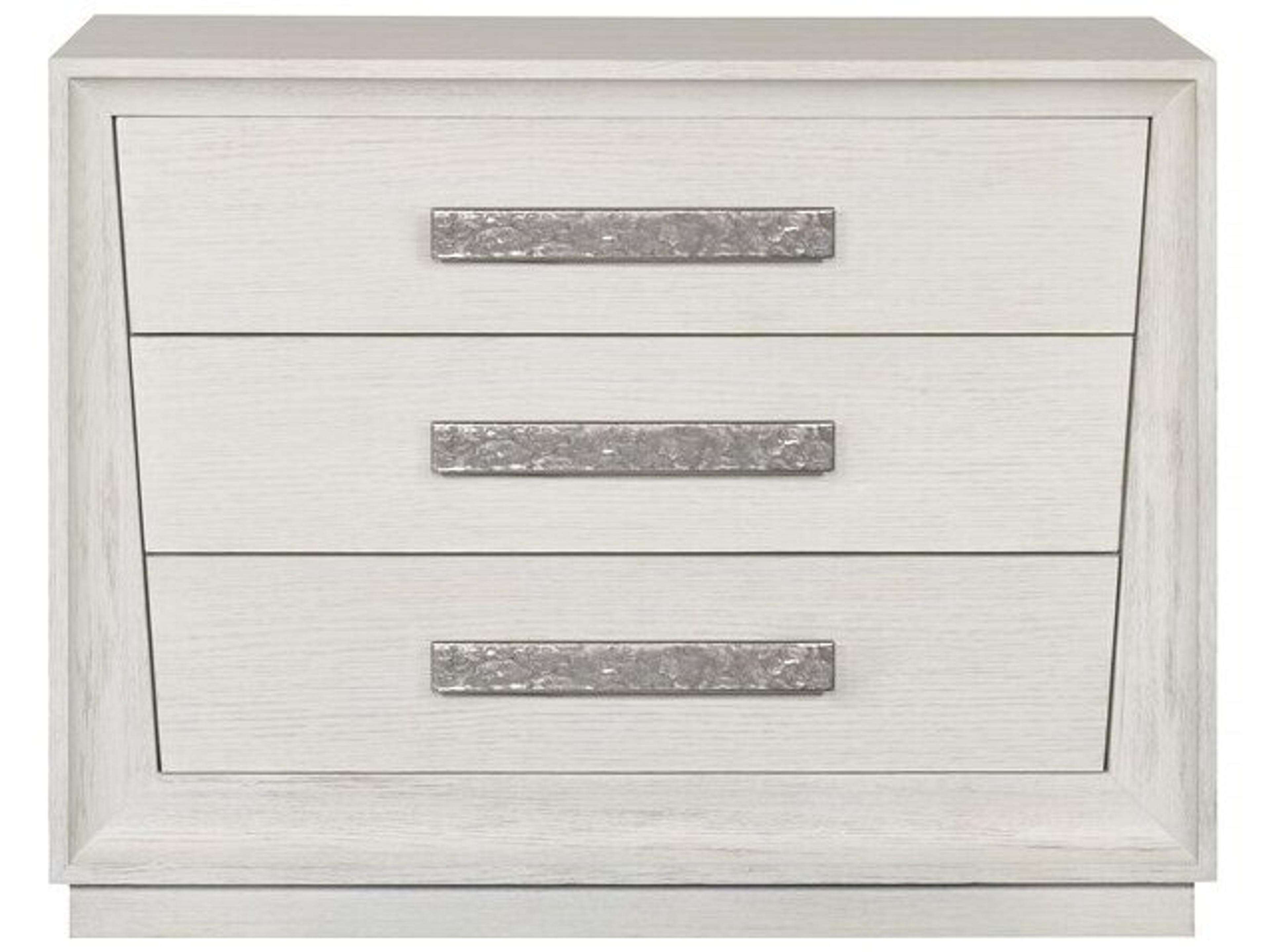 Ridge 3-Drawers White Oak Wood Nightstand