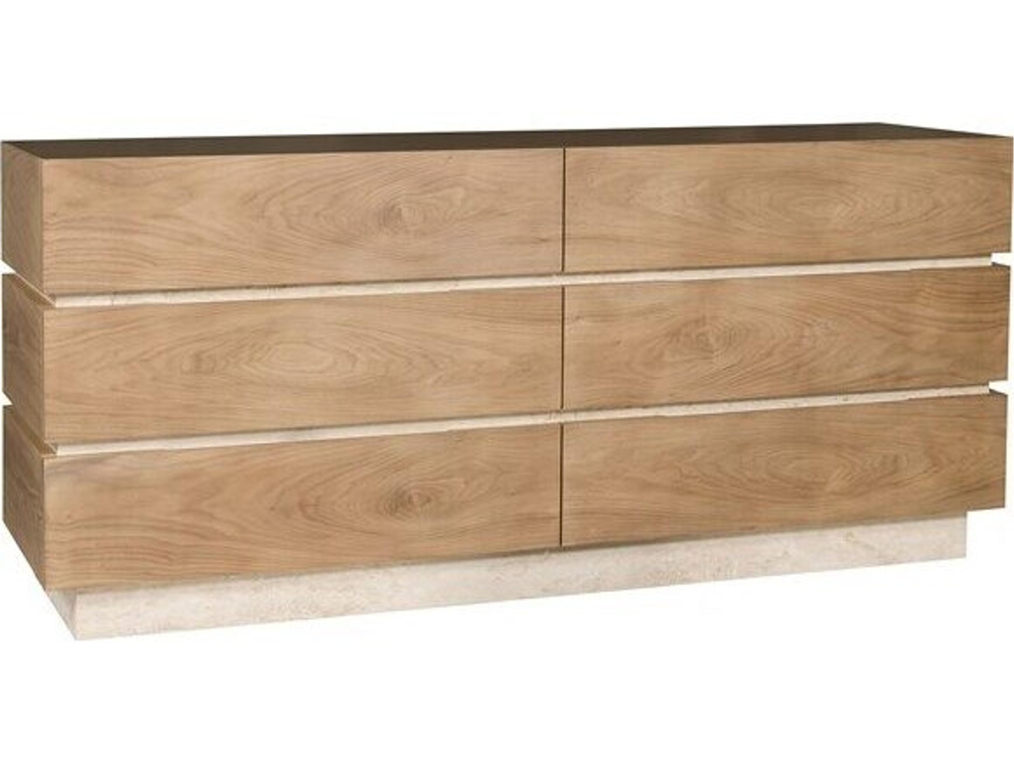 Vanguard Furniture Edge 6-Drawers Natural Walnut Wood Double Dresser