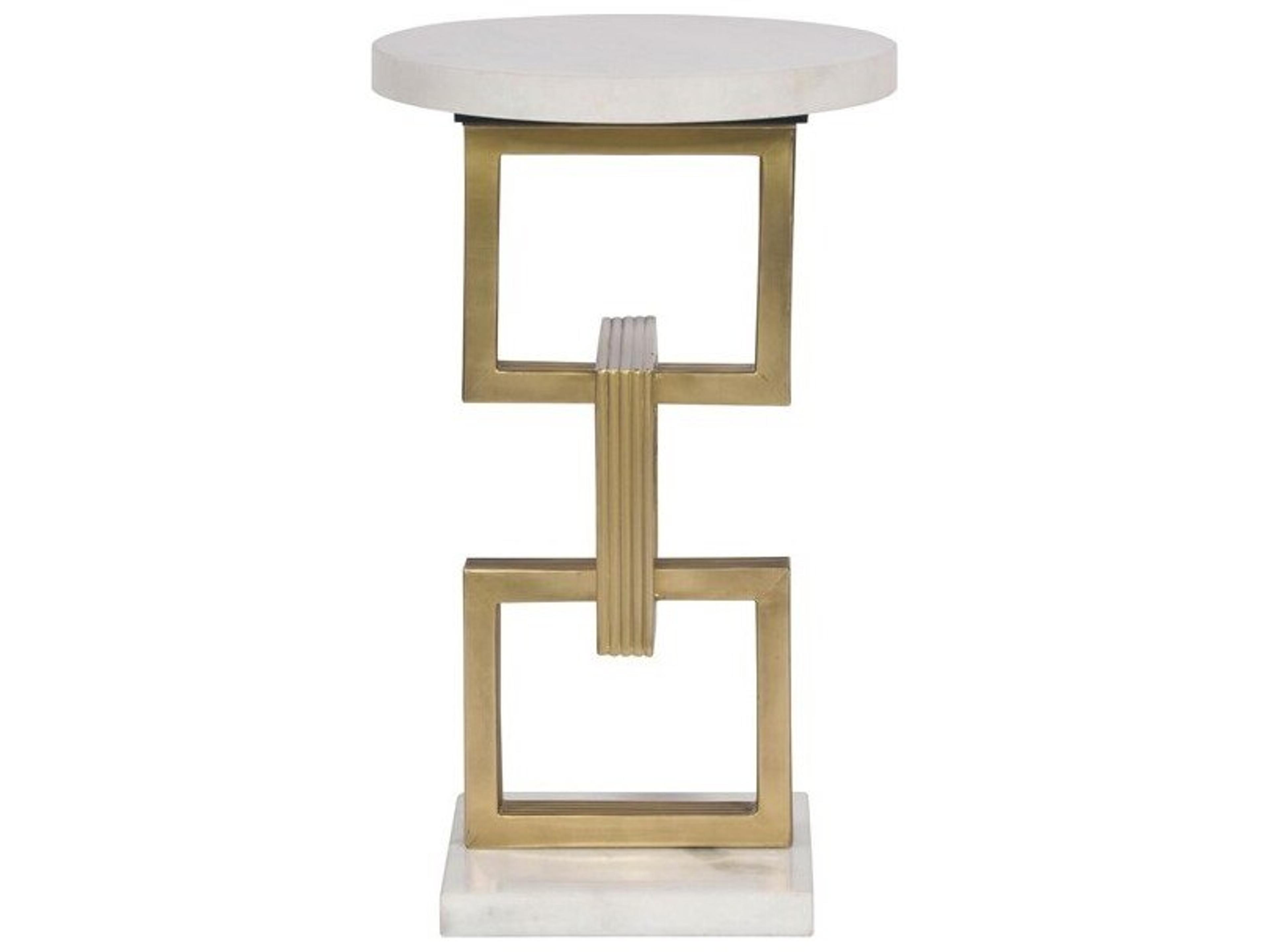 Geo Round Stone End Table