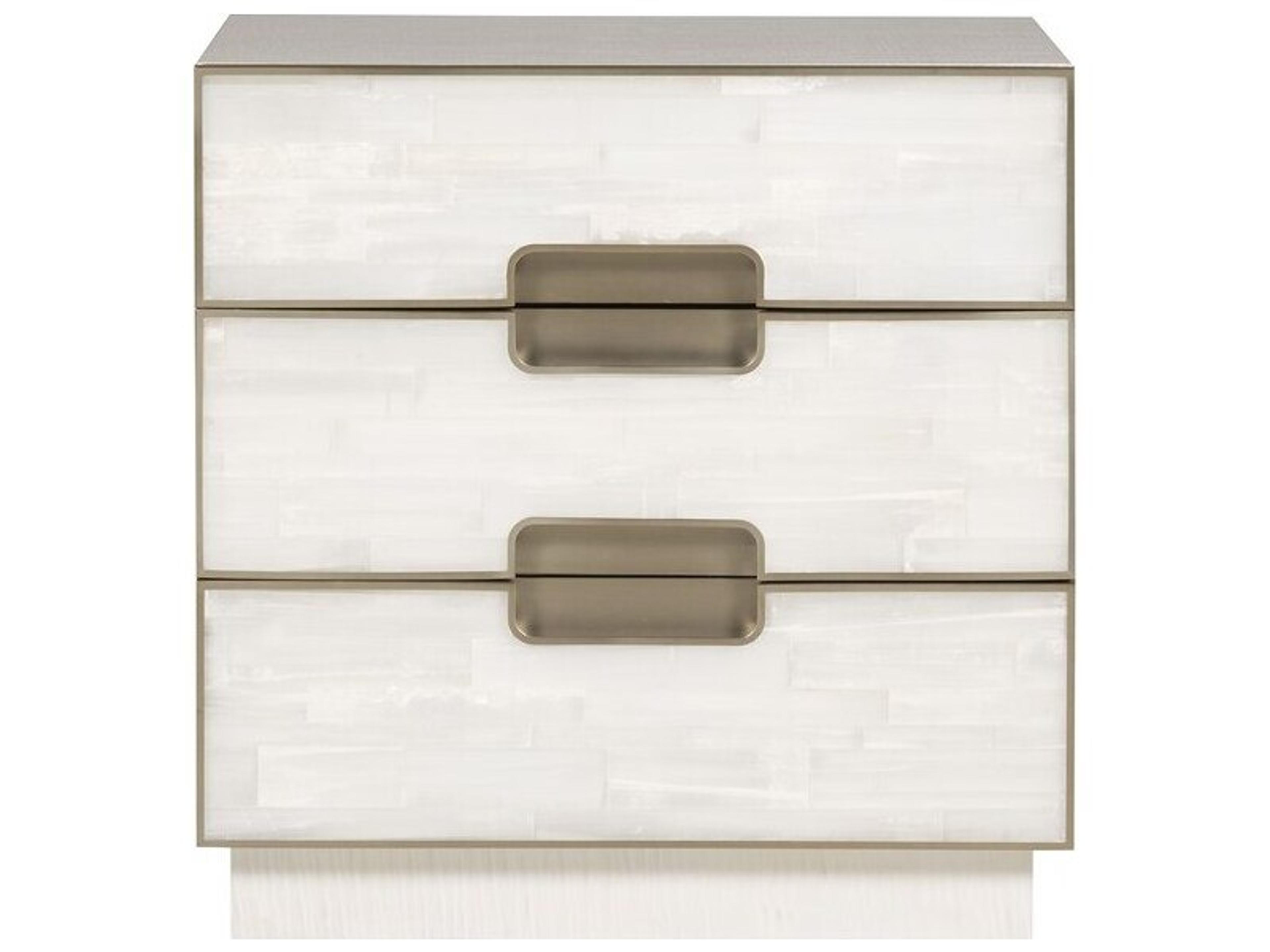 Splendor 3-Drawers White Nightstand