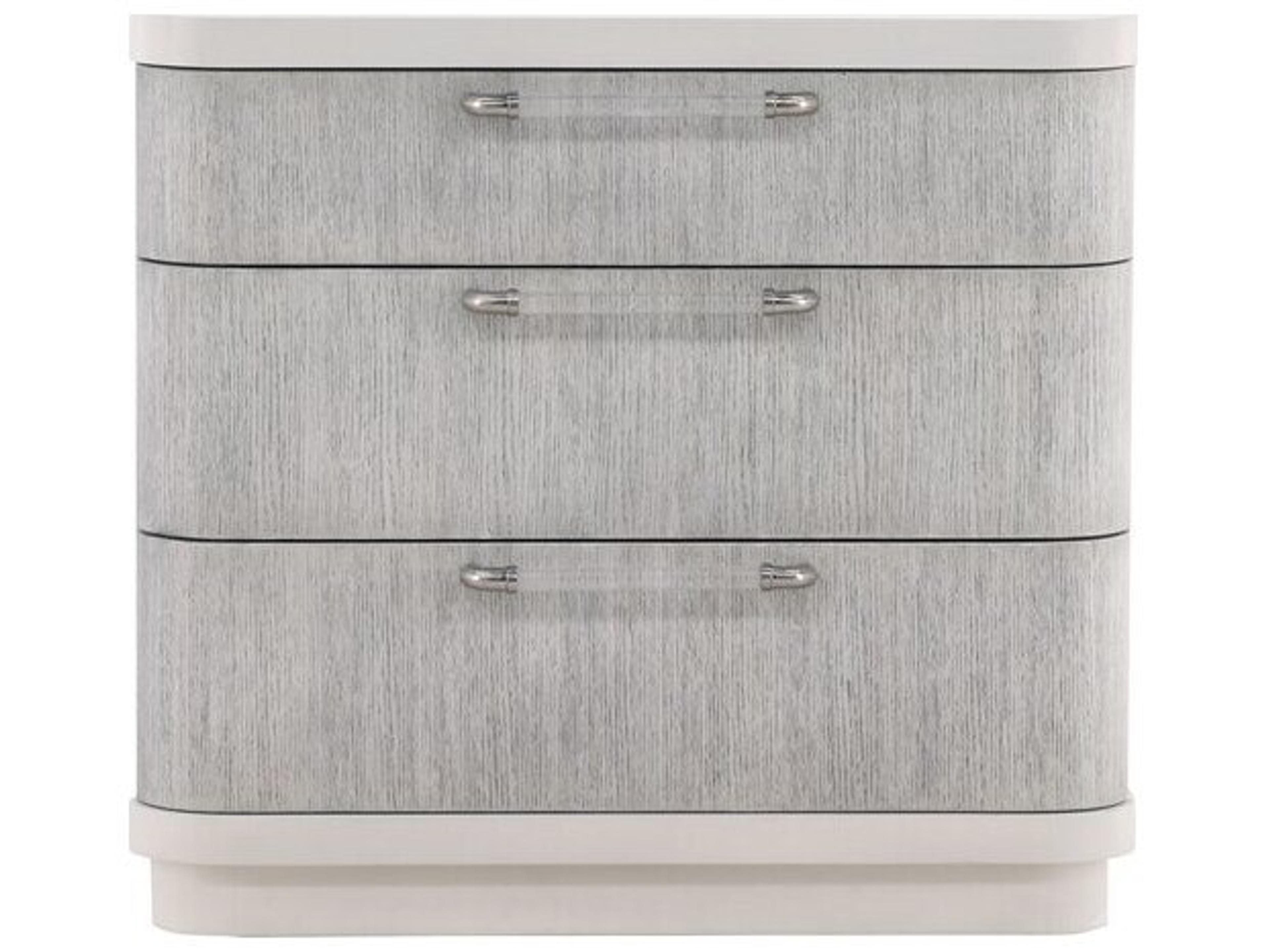 Cove 3-Drawers Gray Hardwood Nightstand