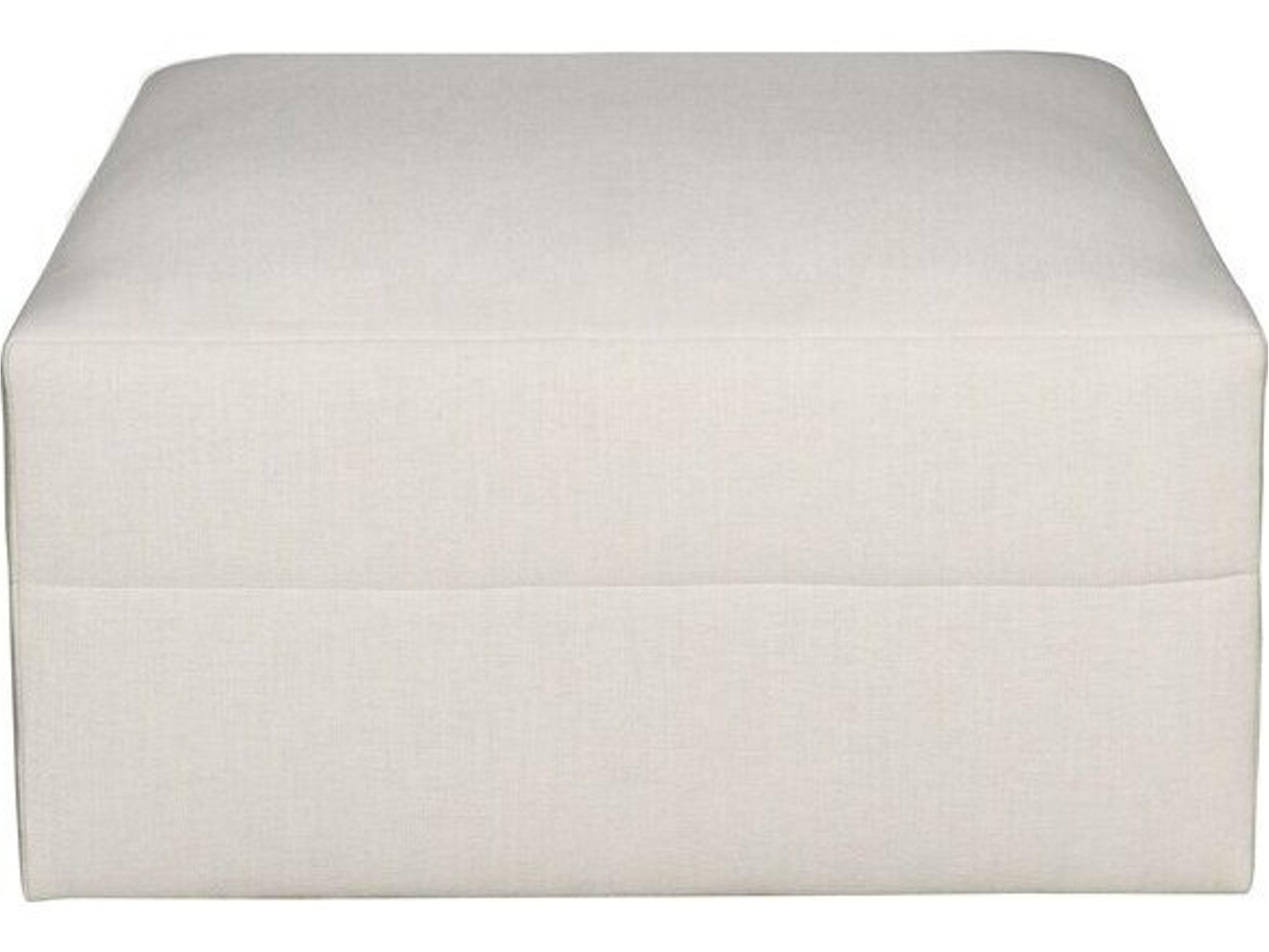 Leone Identify Ivory Beige Upholstered Ottoman