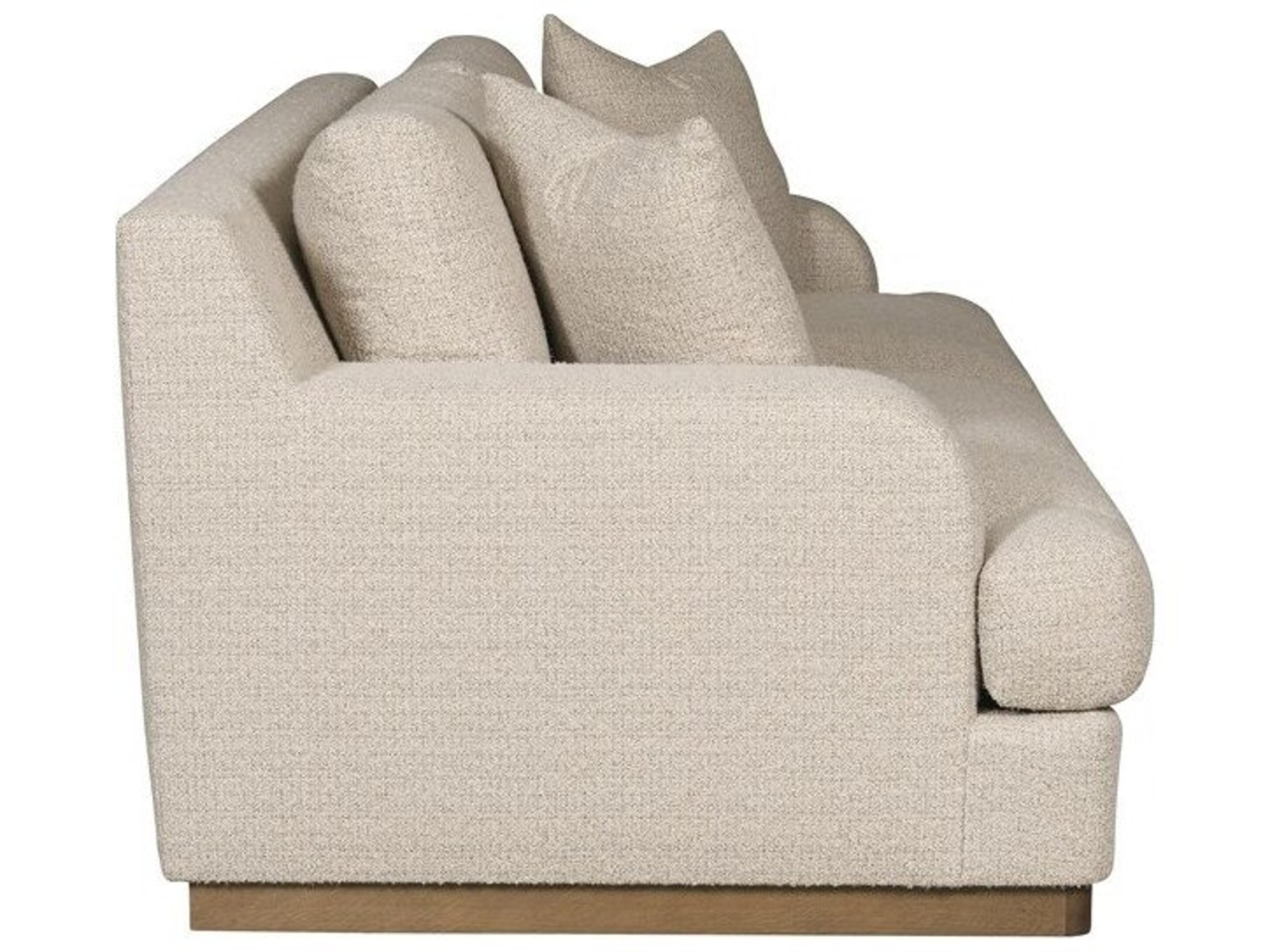 Vanguard Furniture Quinn Twitter Pebble Fabric Saddle Beige Upholstered Sofa