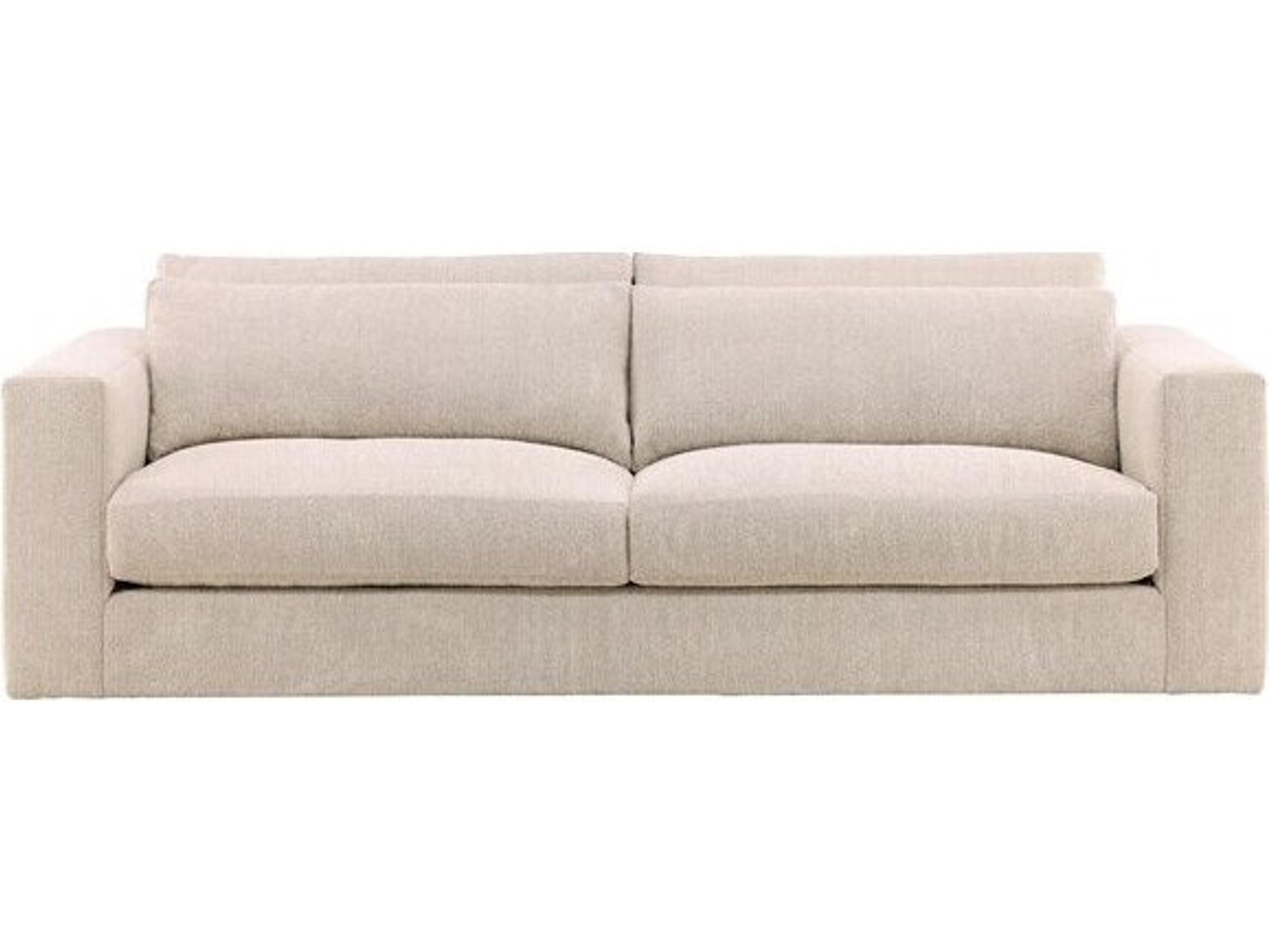 Leone Topper Oatmeal Beige Upholstered Sofa