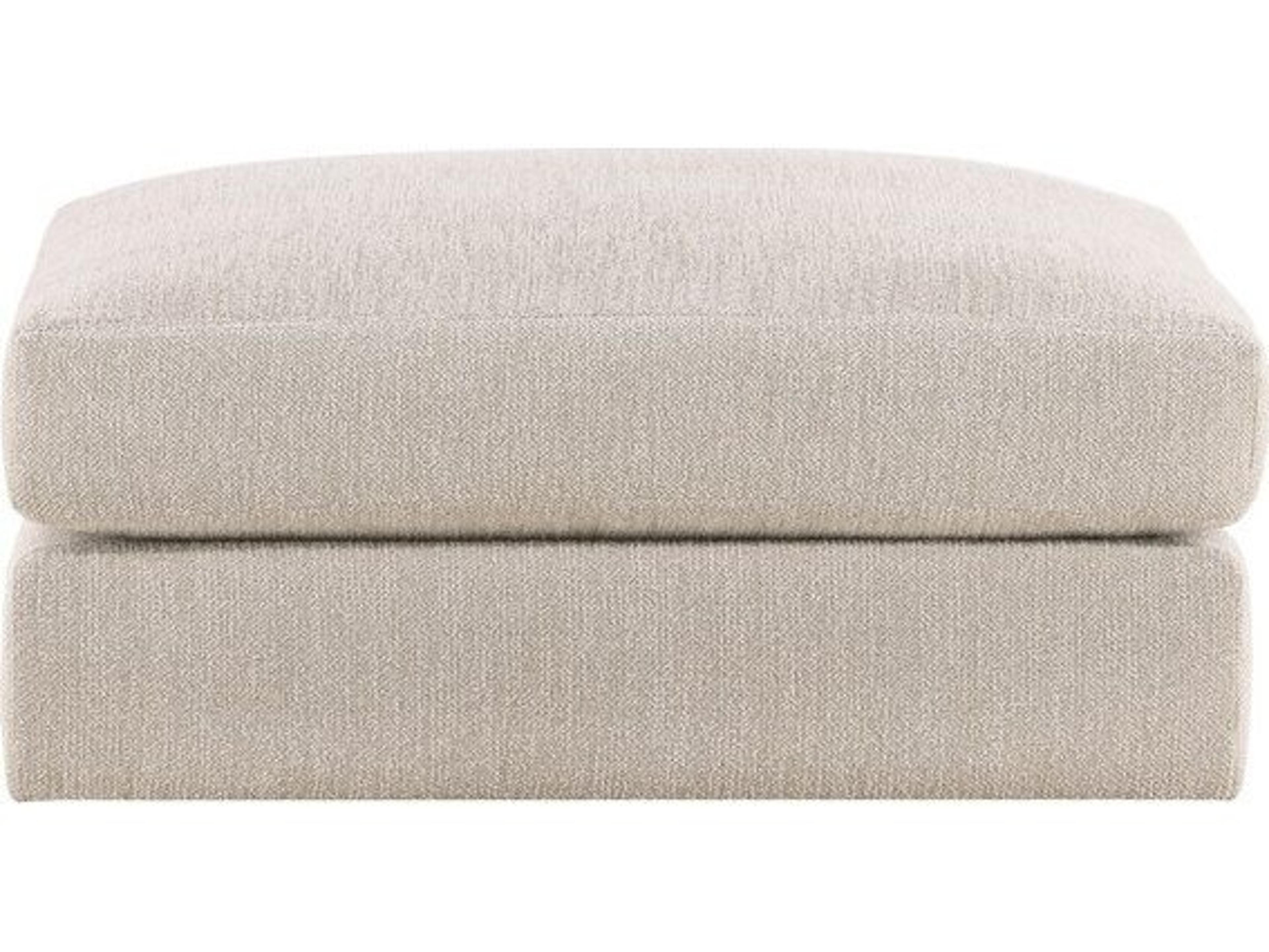 Leone Topper Oatmeal Beige Upholstered Ottoman