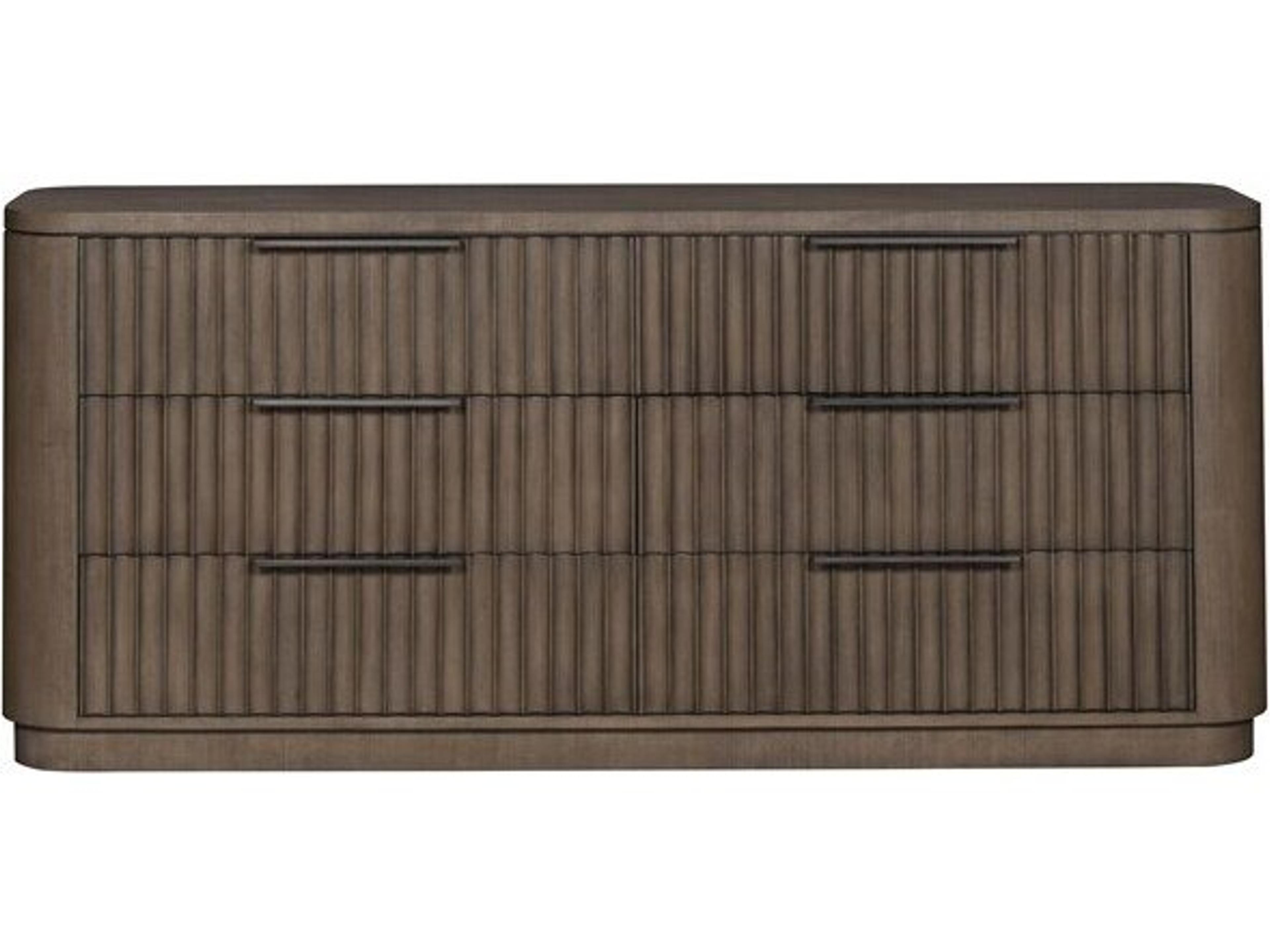 Grandhaven 6-Drawers Brown Ash Wood Double Dresser