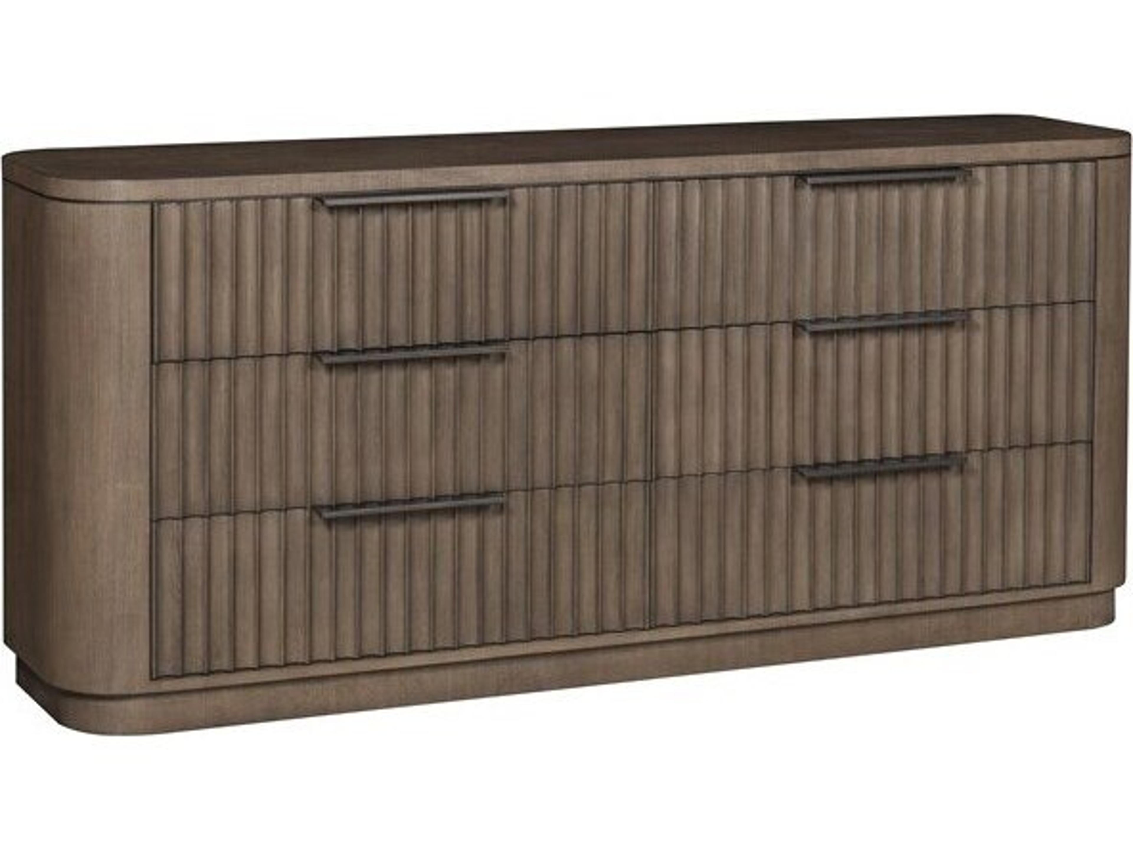 Vanguard Furniture Grandhaven 6-Drawers Brown Ash Wood Double Dresser