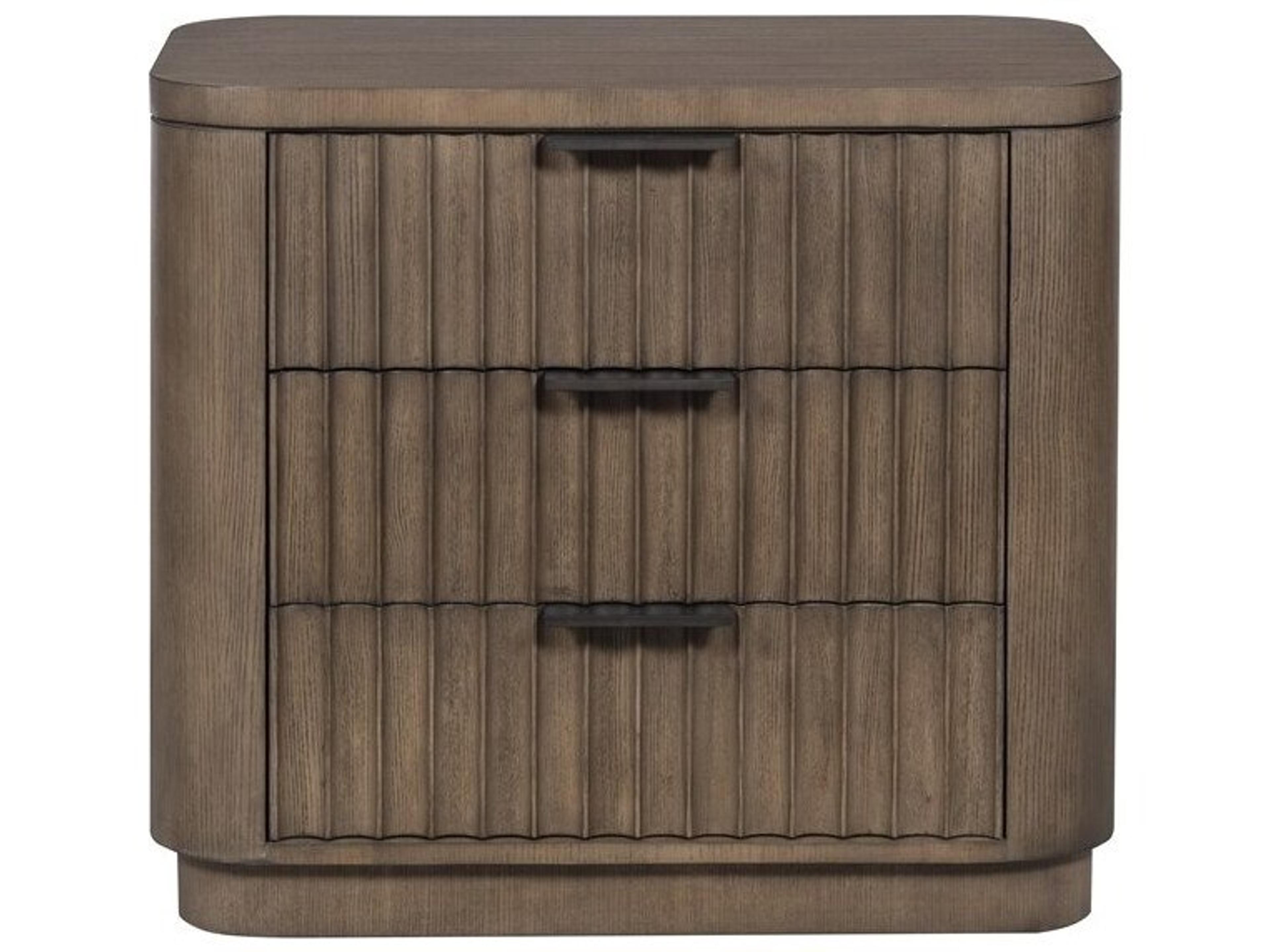 Grandhaven 3-Drawers Brown Ash Wood Nightstand