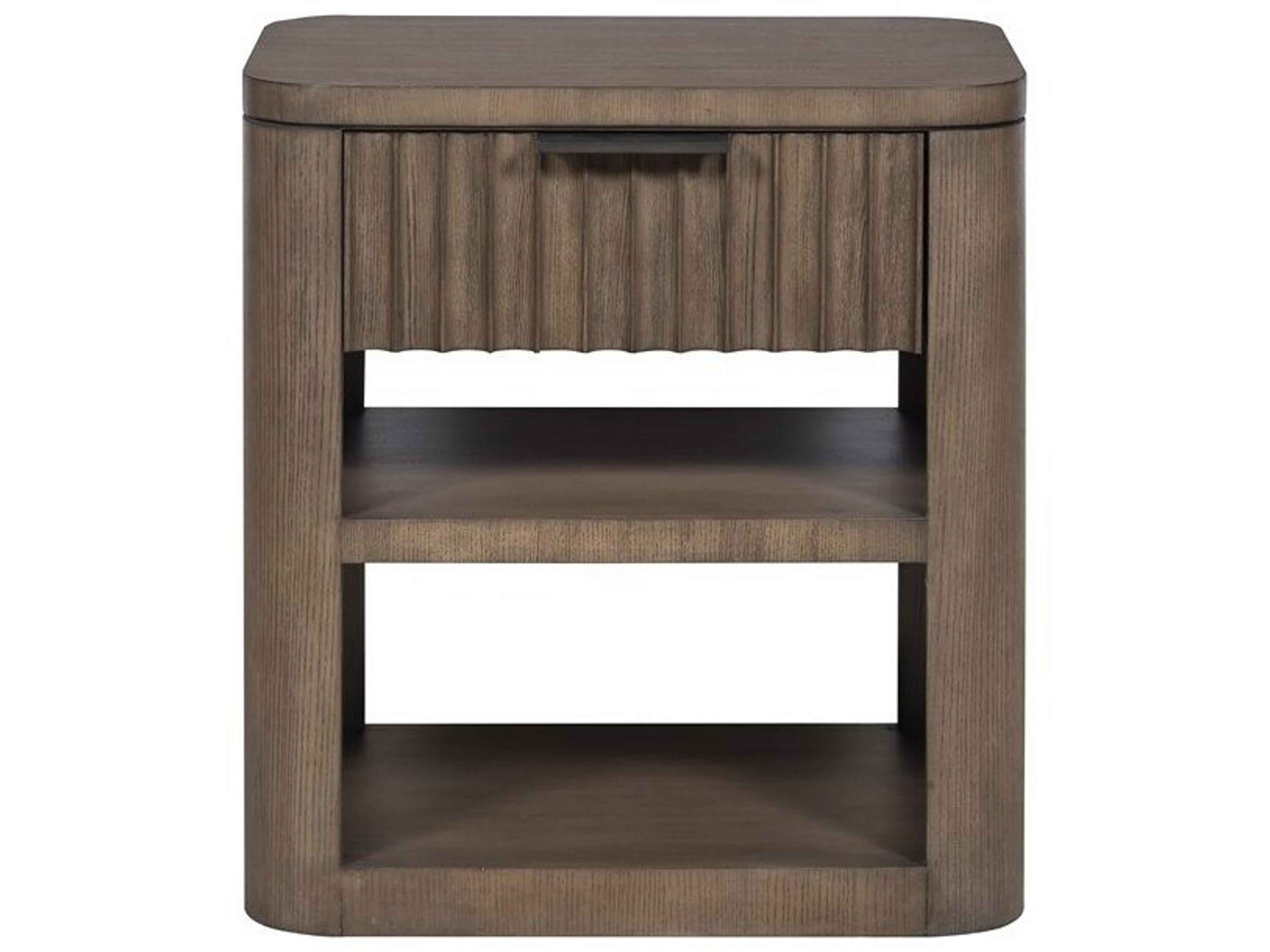 Grandhaven 1-Drawer Brown Ash Wood Nightstand