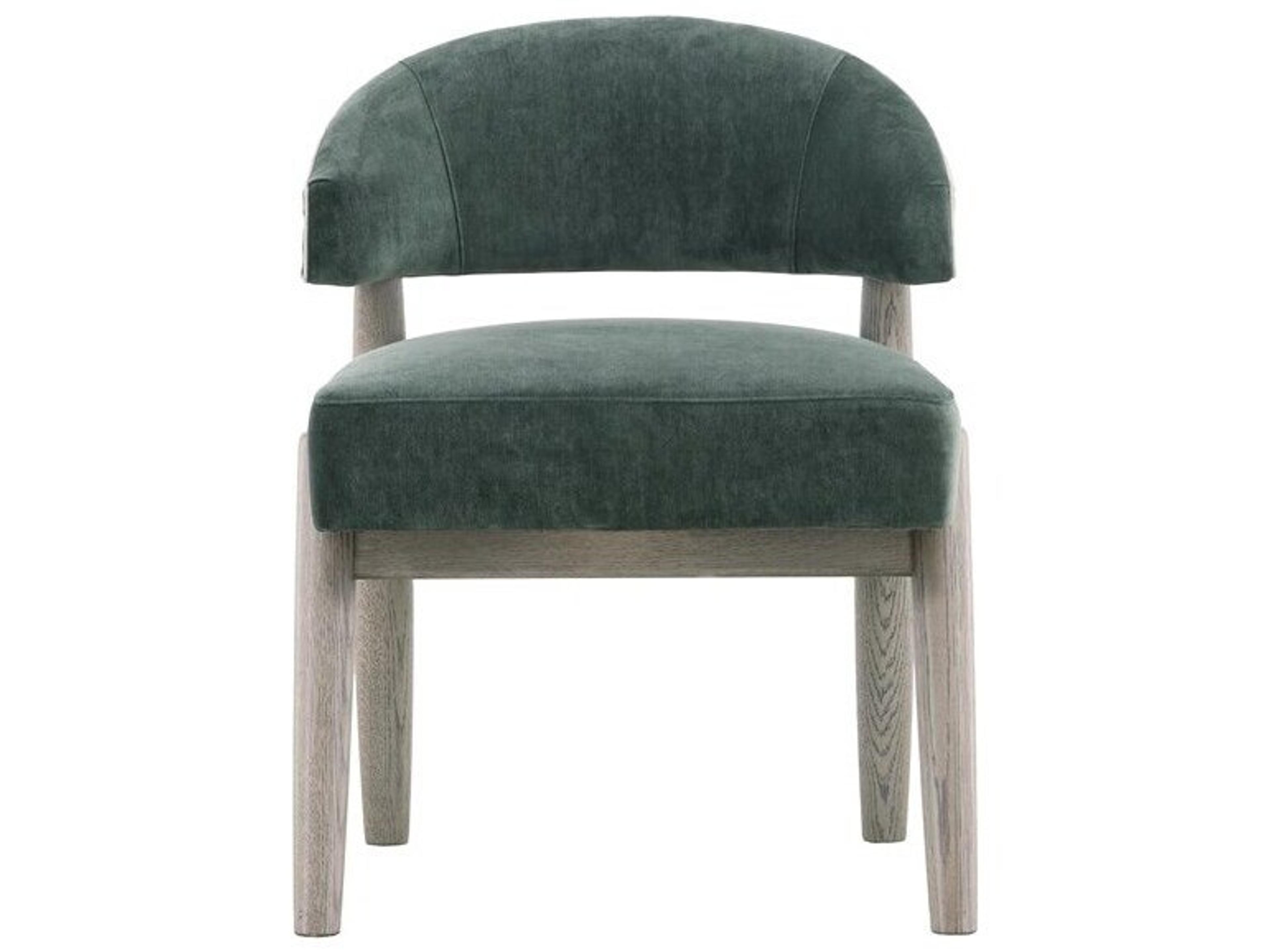 Vanguard Furniture Waverly Pine Wood Green Velvet Upholstered Armless Dining Chair