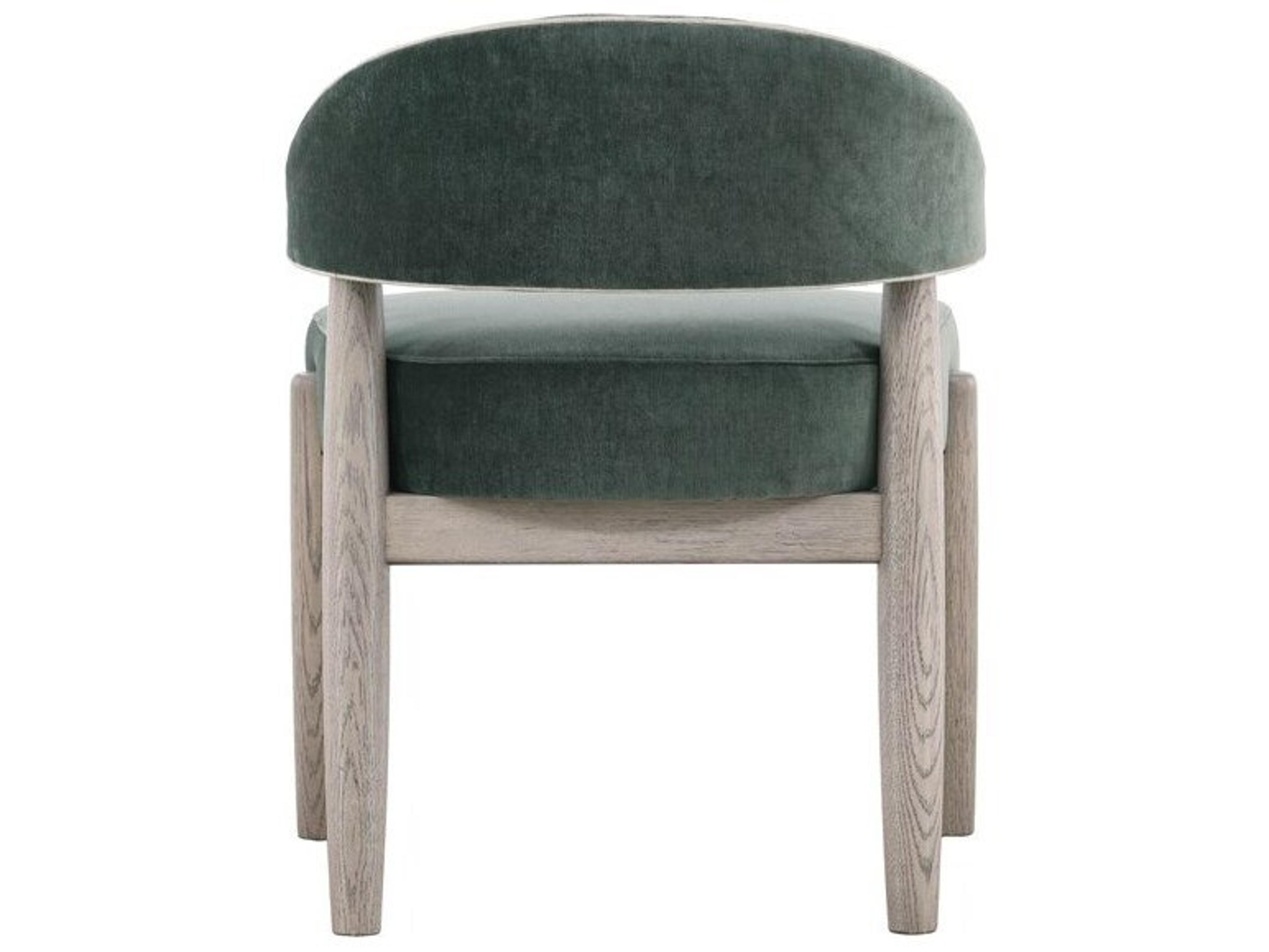 Vanguard Furniture Waverly Pine Wood Green Velvet Upholstered Armless Dining Chair