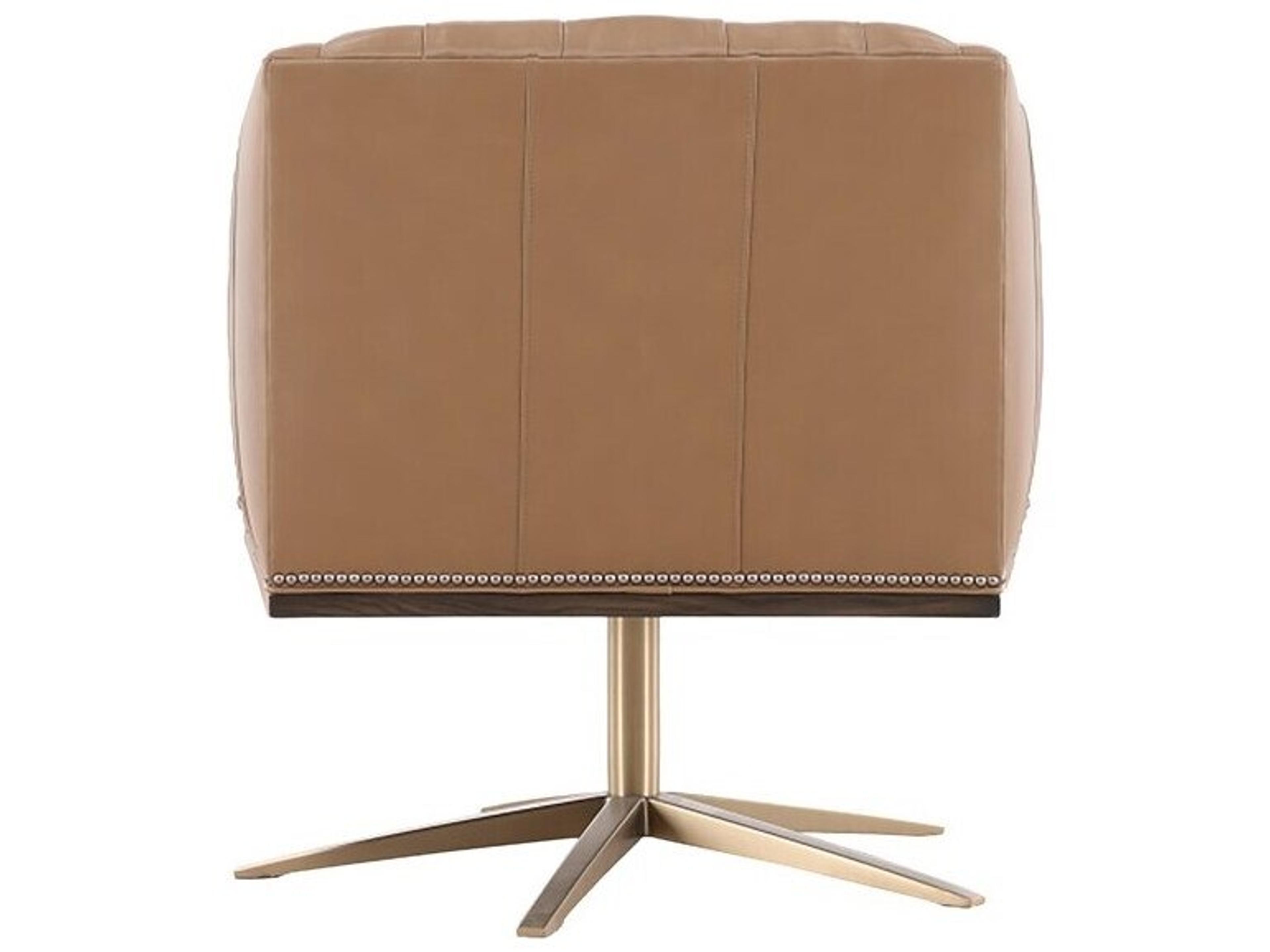 Vanguard Furniture Ashton Swivel Brown Leather Accent Chair