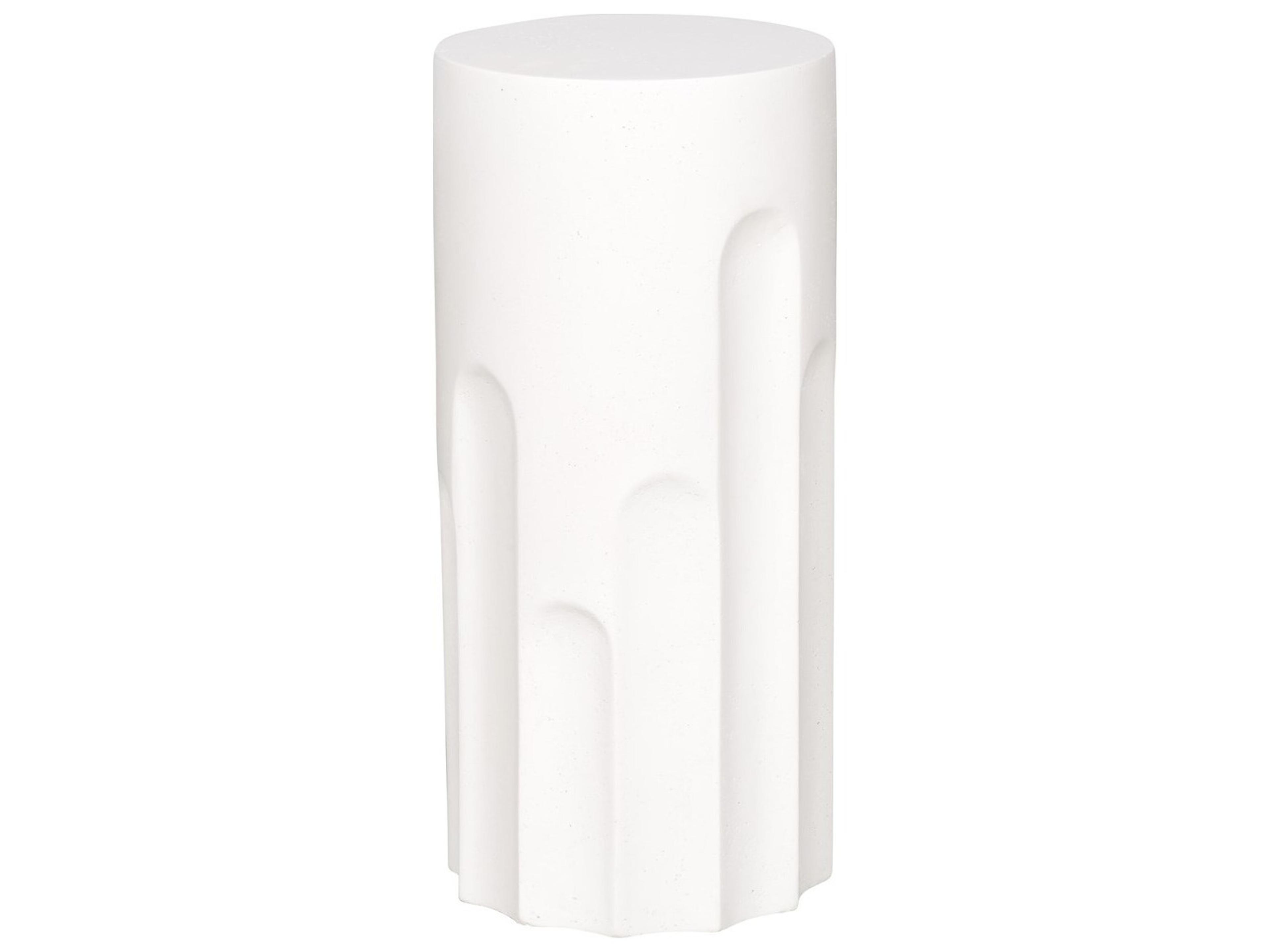 Vanguard Furniture Dorian Stone Cast White Round Spot Table