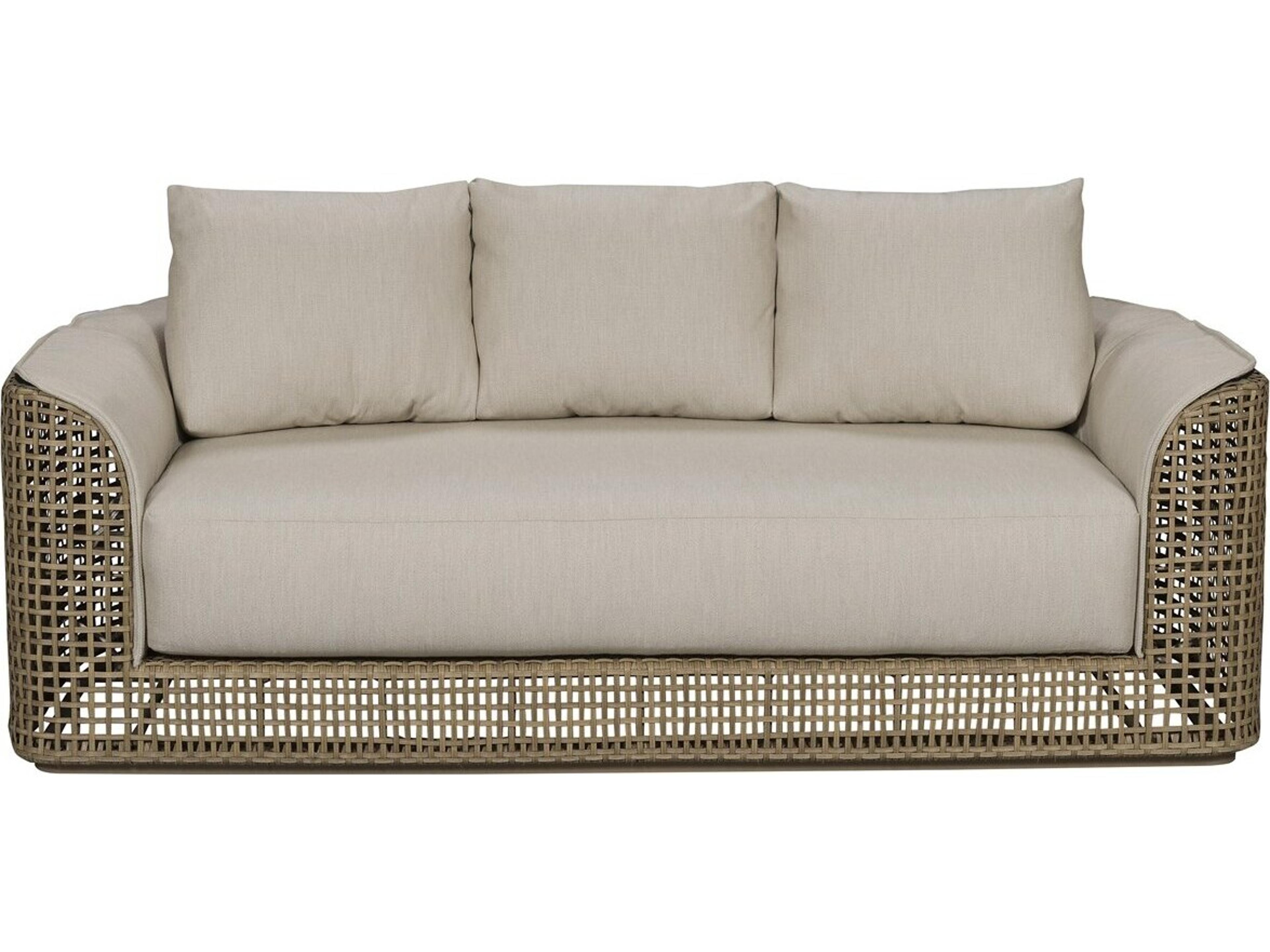 Vanguard Furniture Outdoor Bliss Bench Seat Mid Sofa w/ Blanket